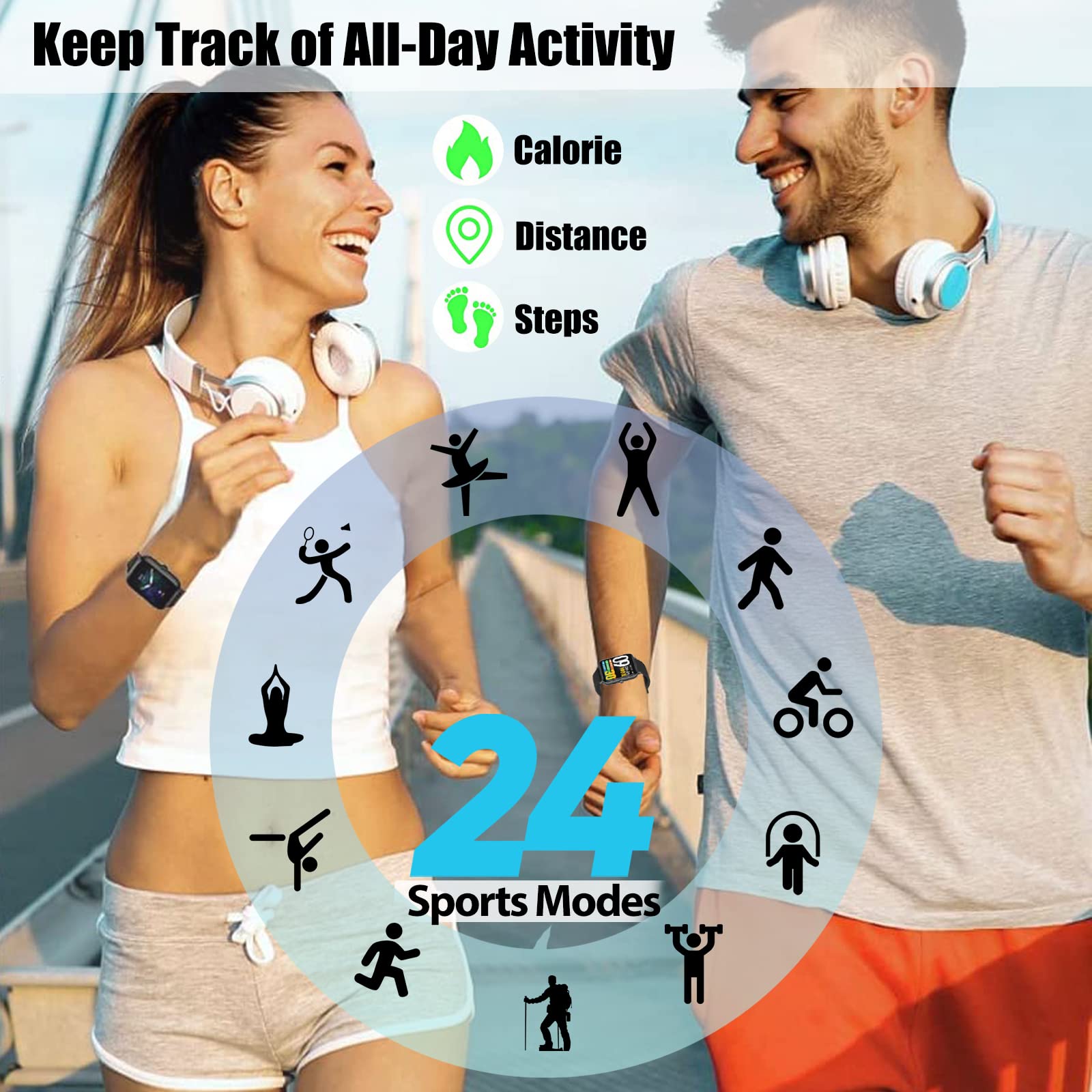 FACOI Smart Watch for iPhone Compatible - 2023 Smart Watch Answer Make Call for Android Phones for Women Men, Heart Rate Blood Oxygen SpO2 Sleep Fitness Watch Tracker Compatible Android iOS Phones 5