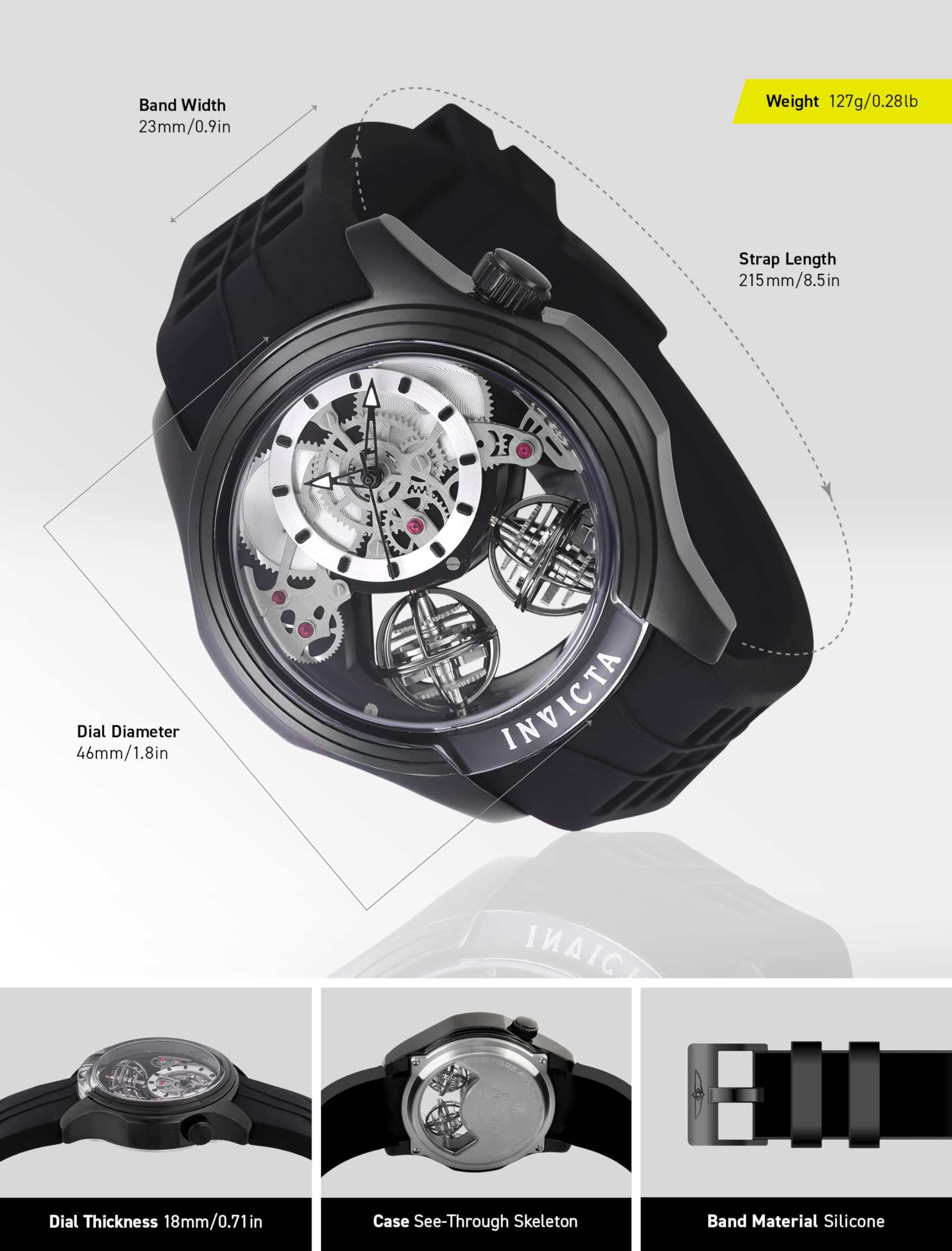 Invicta Specialty Quartz Black Dial Men's Watch 47374 3
