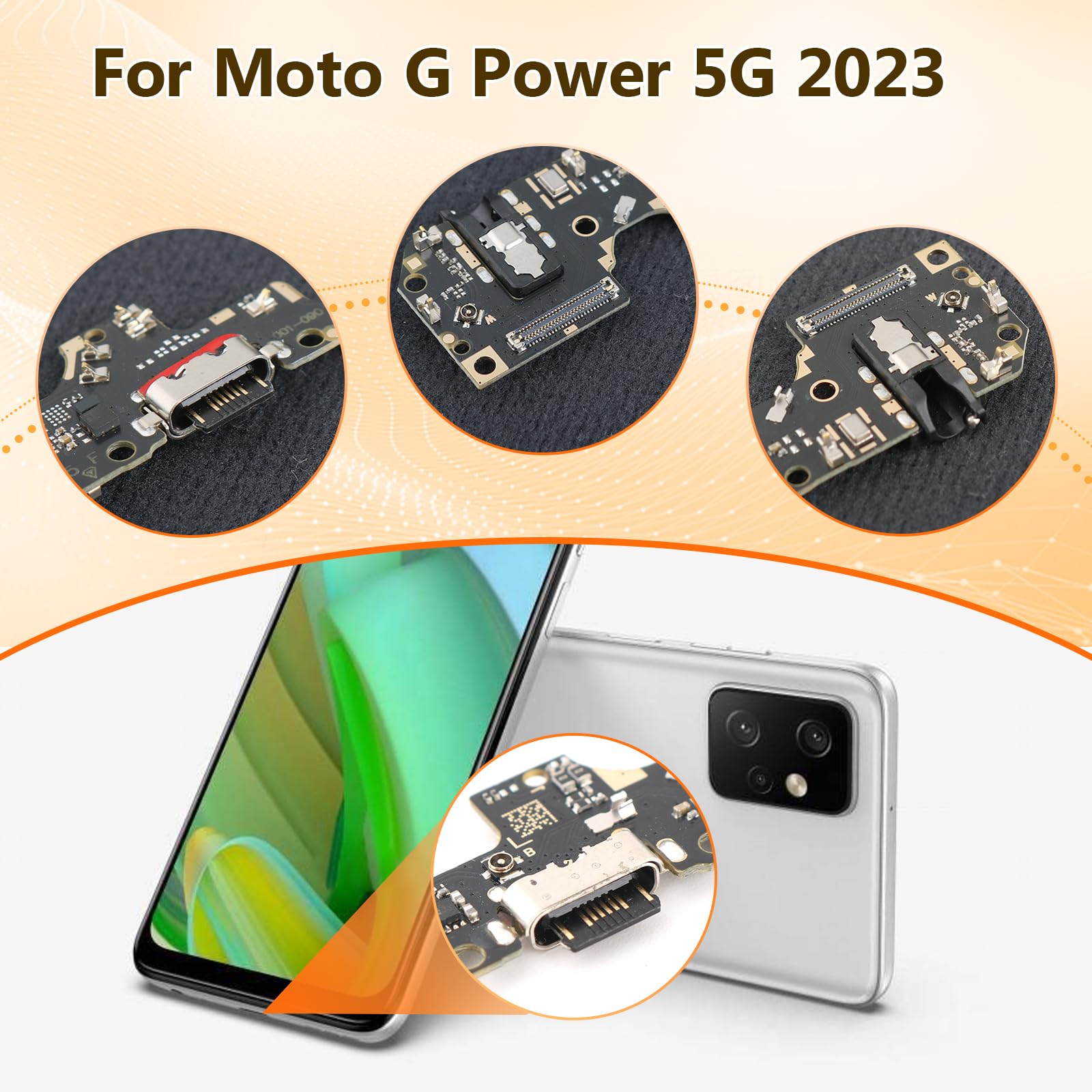 HBIHGHHONG USB Charging Port for Motorola Moto G Power 2023 5G Dock Connector Replacement for G Power 2023 5G XT2311 Charger Port Dock Board Repair Parts 5