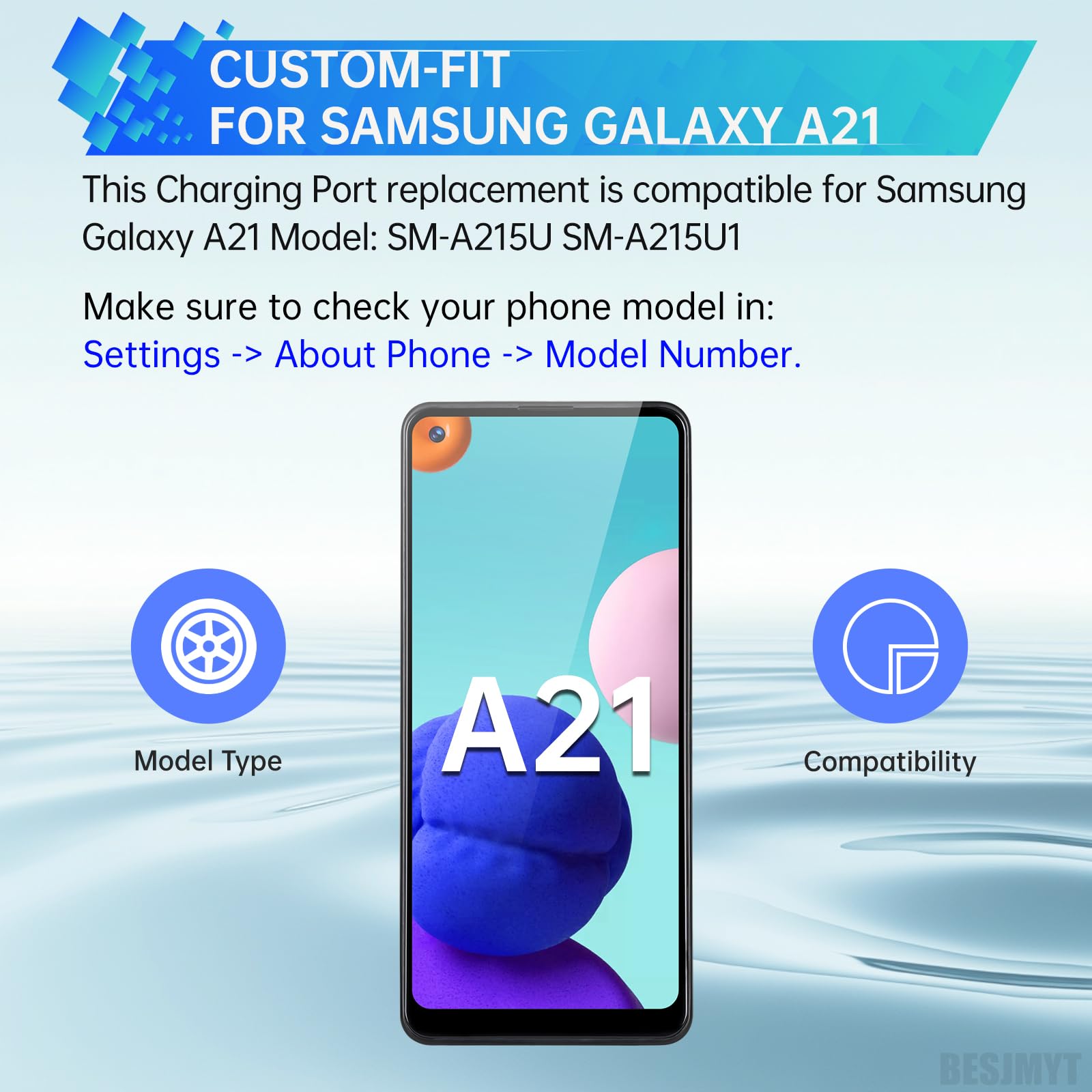 BESJMYT Charging Port Replacement for Samsung Galaxy A21 3