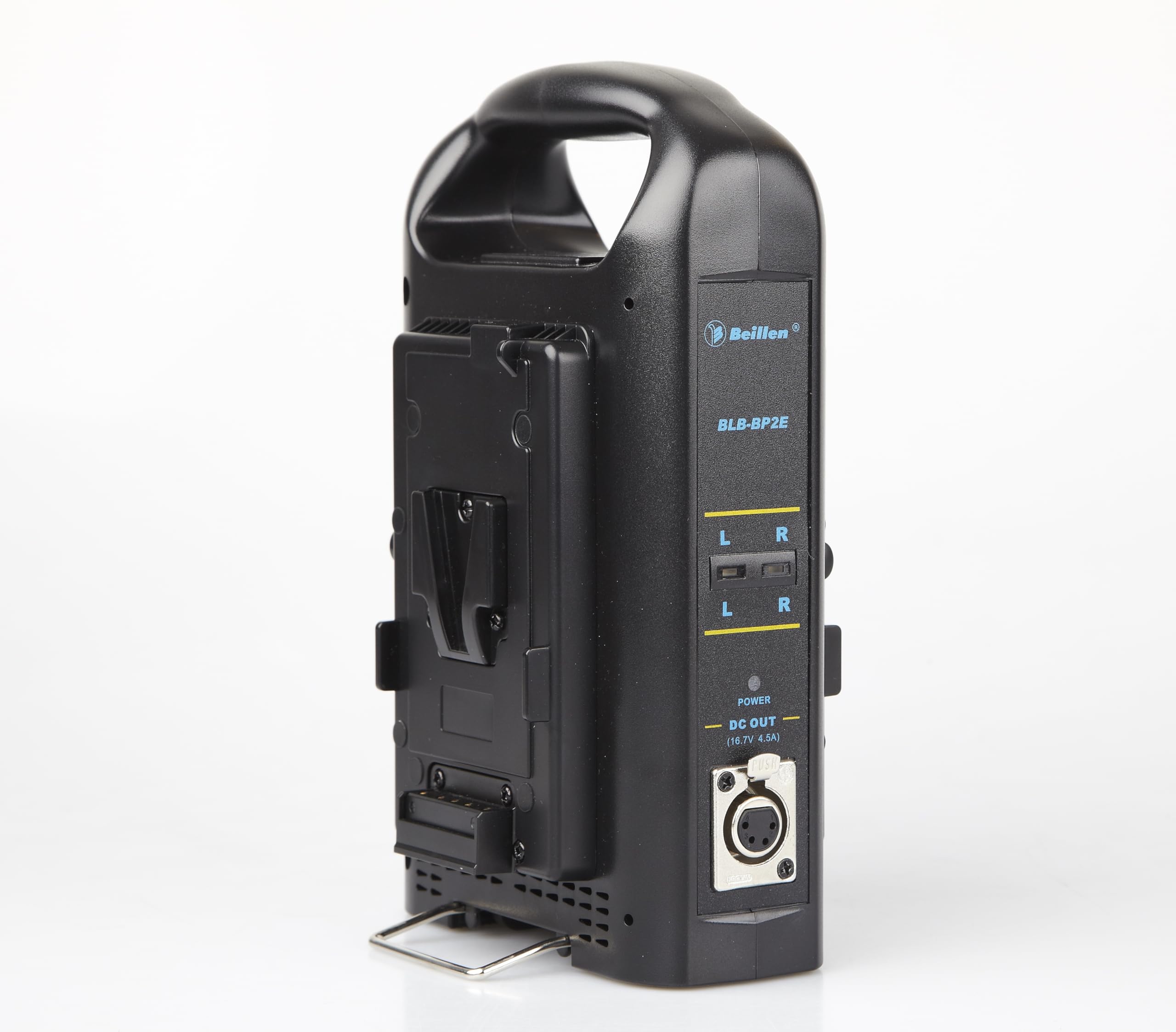 Beillen Dual Channel V-Mount/V Lock Battery Charger Compatible with All 14.4V/14.8V V-Mount Batteries, 2.5A/5A Charge Current, Built-in DC Adapter with 16.7V and 4.5A Output. 1