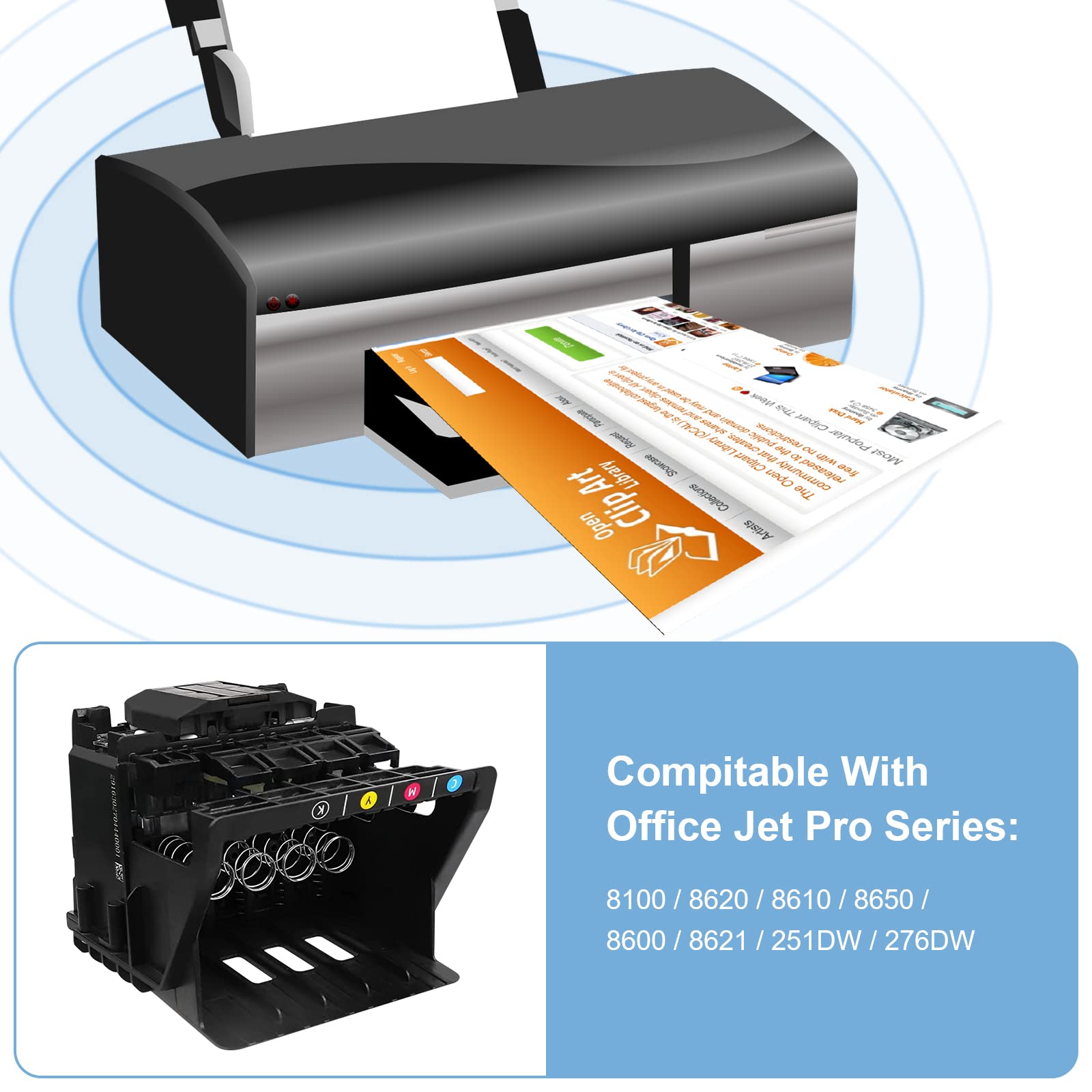 HP 950 951 Printhead HP Officejet Pro 8100 8600 276dw 251dw 8610 8621 8620 Color Printer Print Head 2