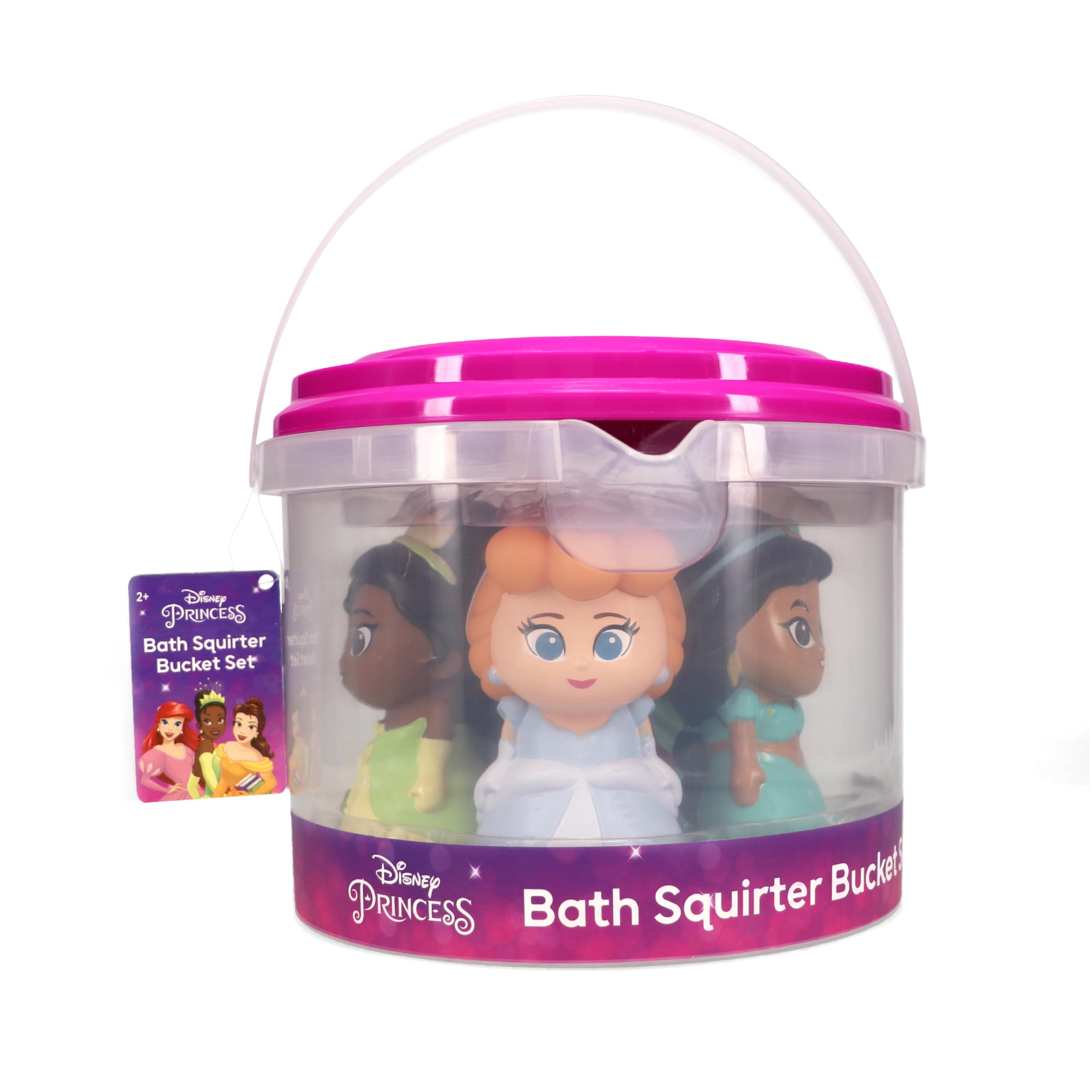 Disney Princess - 5 Piece Bath Squirter Bucket Set -Bath Toys for Baby and Toddlers - Includes Organizer Bucket - Store Bath Time Water Toys 3