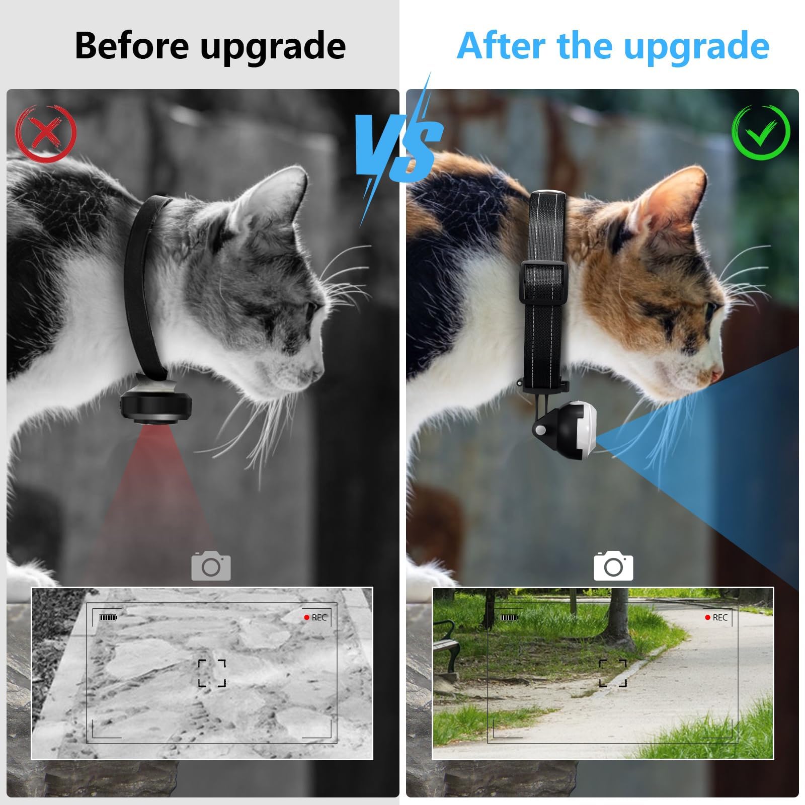 ehomful HD 1080P Cat Camera Collar with Video Record Wireless Mini Sport cam,Small Action Cameras,Body Camera for Pet Supplies/Stuff,Outdoor/Inoor Birthday Gift No WiFi 4