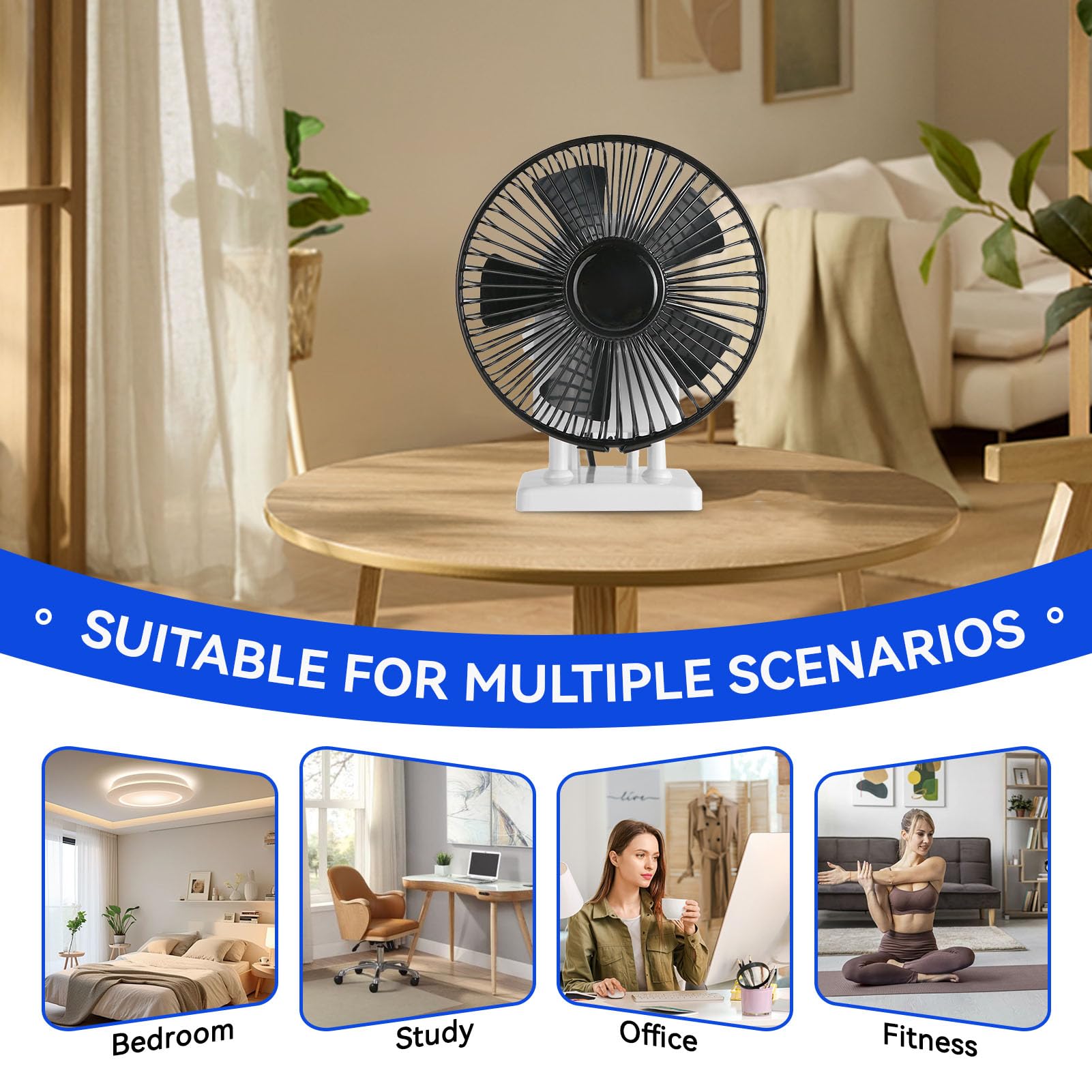 Agatige Mini Dryer Electric Fan, 2 Gear Wind Speeds High Rotational Speeds Portable Quiet Table Desk Manicure Adjustable Air Nail Dryer Blower Fan Manicure Tool for Bedroom, Office, Table 6