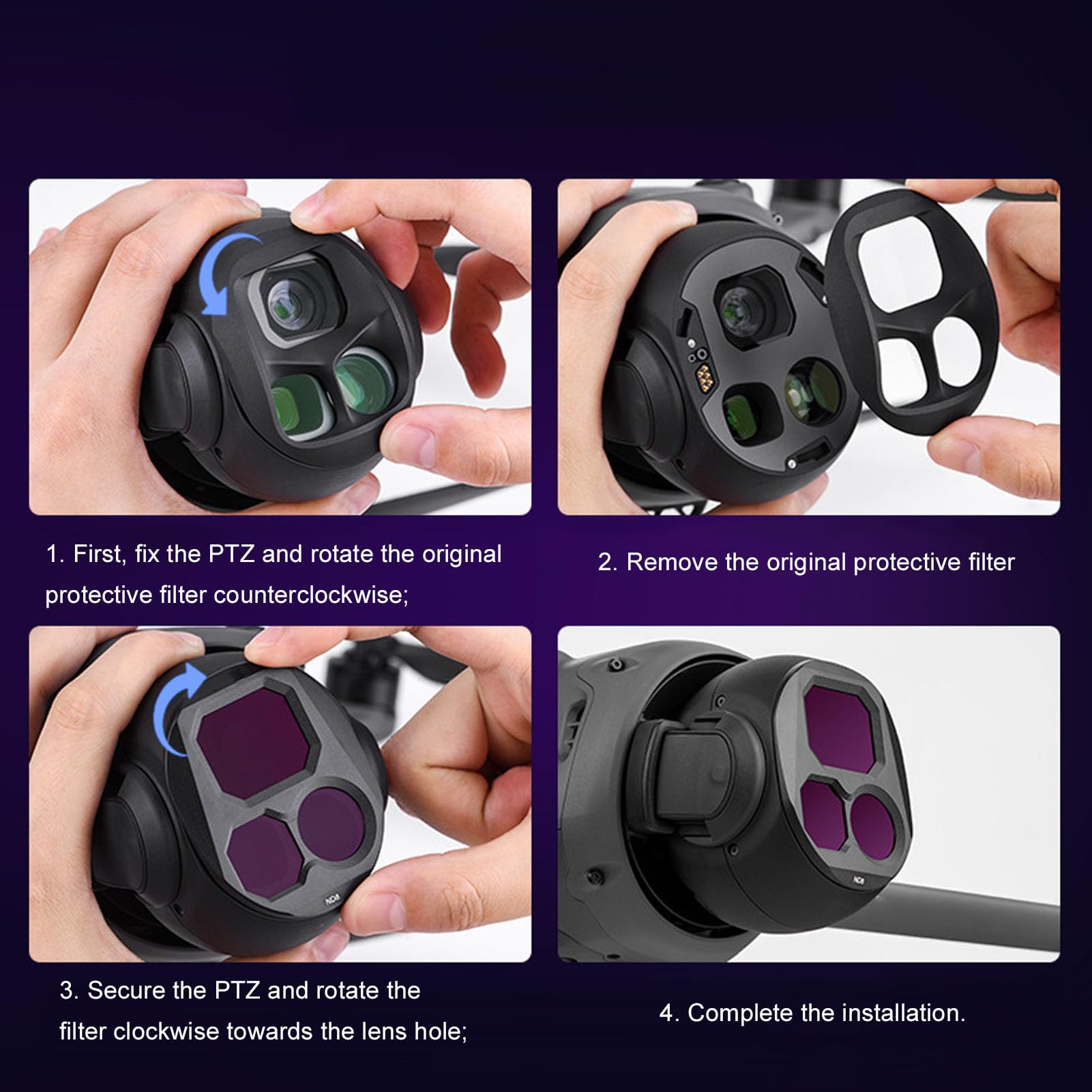 Drfeify Drone Lens Filters, ND16 CPL Filter Accessories, Coated HD Glass, Aluminum Alloy Frame, for Photography Enthusiasts 4