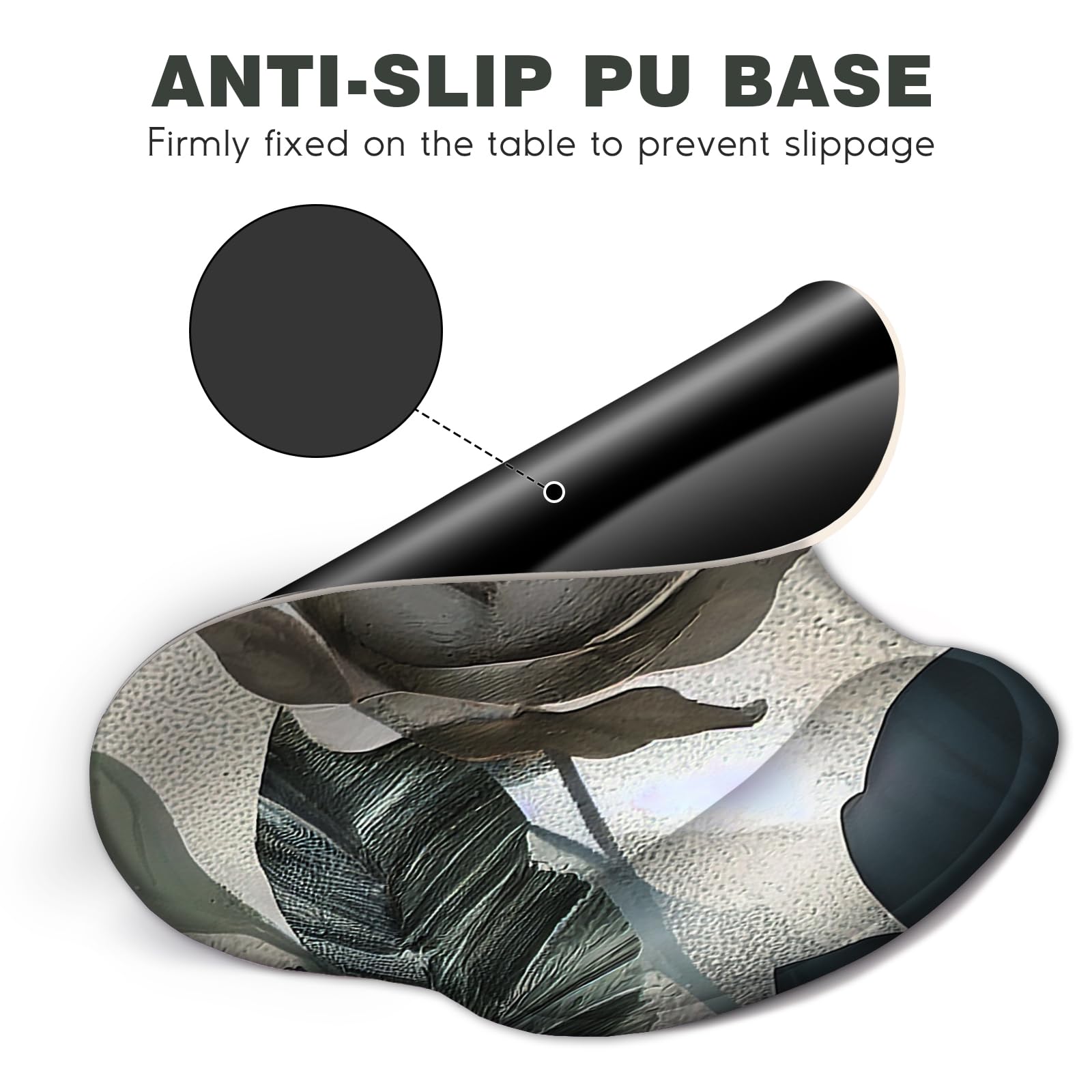 DINKY Ergonomic Mouse Pads, Cute Mouse Pad with Wrist Rest Support Gel, Non-Slip PU Base Mouse Mat with Memory Foam for Home, Office and Gaming, Easy Typing & Pain Relief- Rose 5