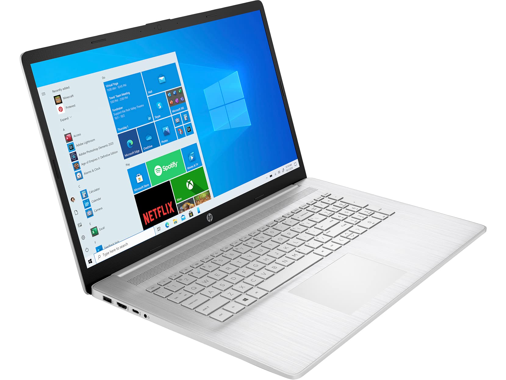 HP 17t-cn000 Entertainment Laptop (Intel i5-1135G7 4-Core, 32GB RAM, 512GB PCIe SSD + 2TB HDD, 17.3" Full HD (1920x1080), MX450, WiFi, Bluetooth, Webcam, 2xUSB 3.1, 1xHDMI, Win 10 Pro) 2