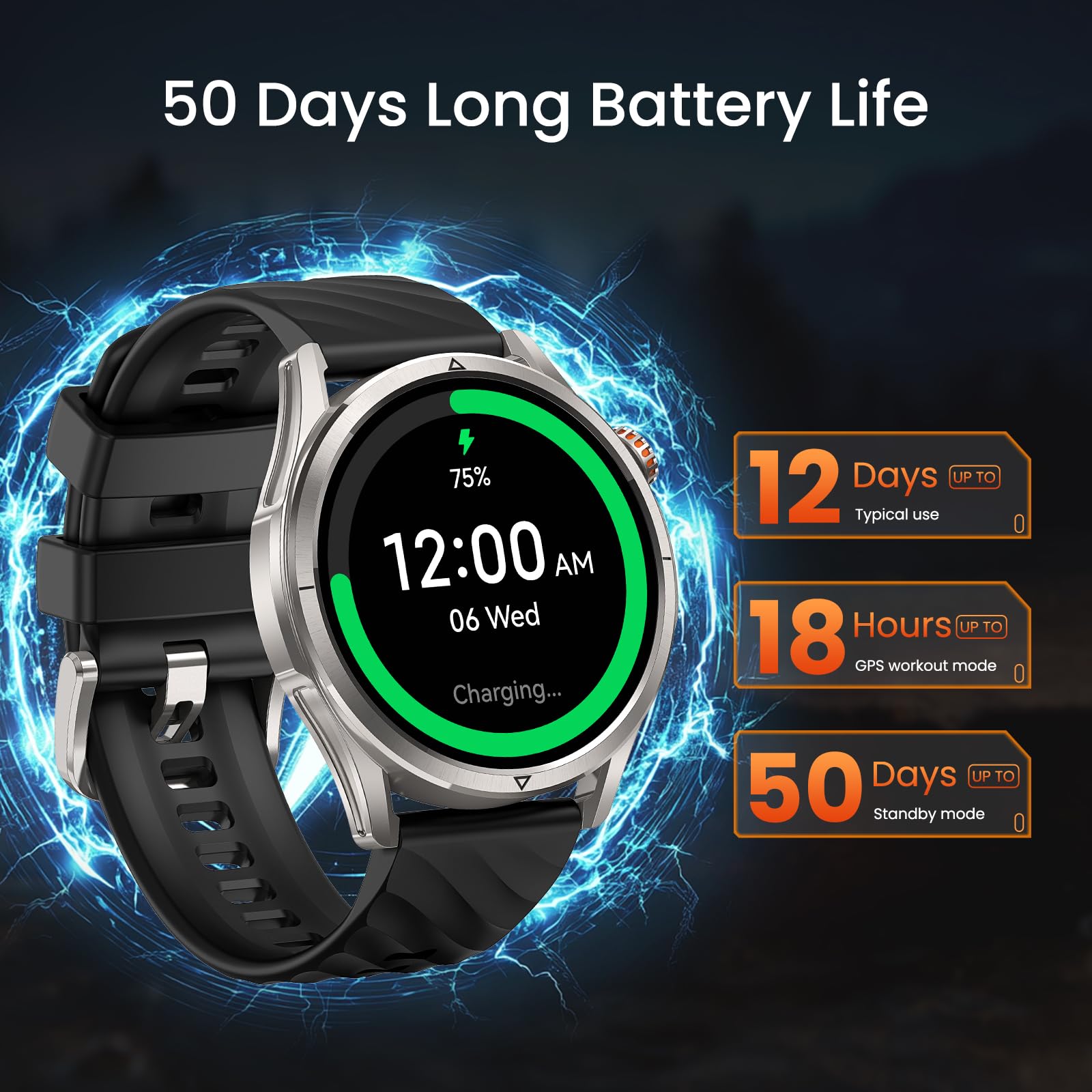 KOSPET Magic R10 GPS Rugged Smart Watch for Men, 5 ATM & IP69K Waterproof 6