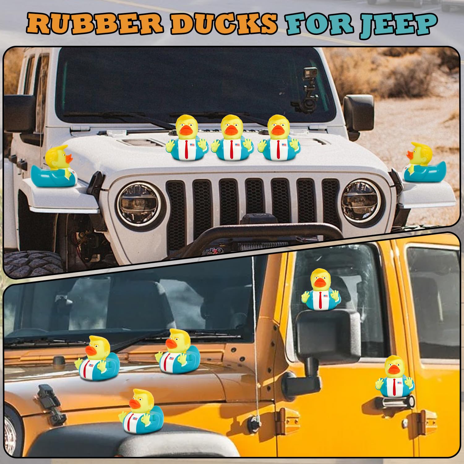 Baby Bath Toy Rubber Ducks, Squeak Ducking Funny Duckies Toy for Children Kids Baby Showers Bath Time Birthday Gifts Party Favors 6