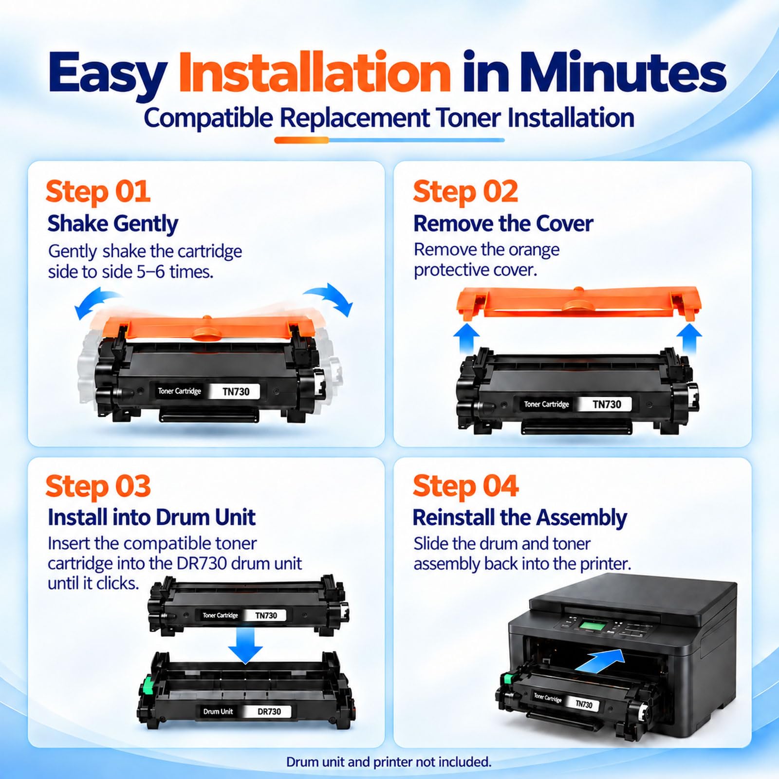 USEHOTI TN730 Toner Cartridge Compatible with Brother MFC-L2710DW, 2-Pack 5