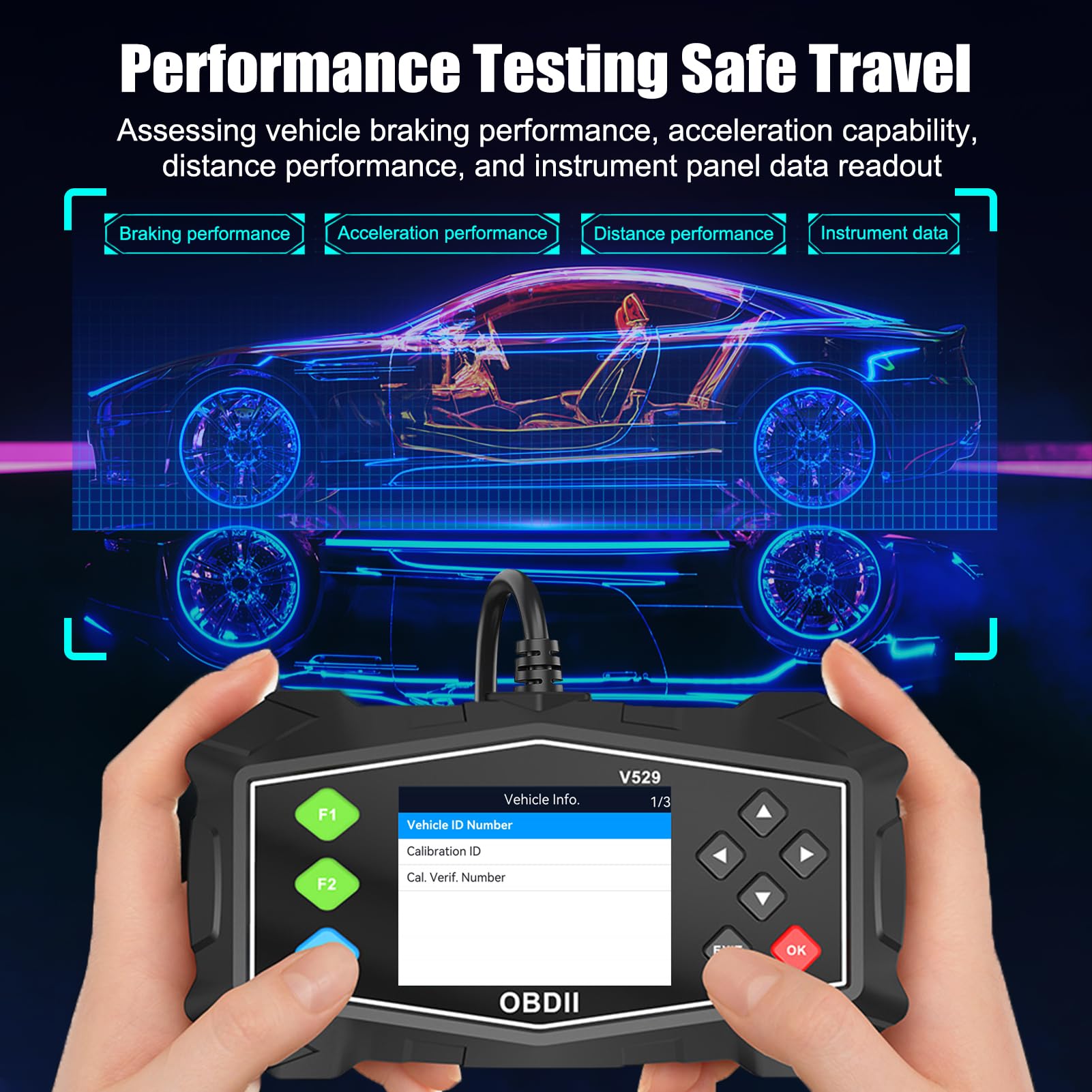 VECOONEEN OBD2 Scanner Diagnostic Code Reader,Automotive OBD II Engine Light,Battery Tester,Mode 6, Mode 8 & I/M Readiness,OBDII Scan Tool for All OBDII Cars 1996+(OBDIIBlack) 4