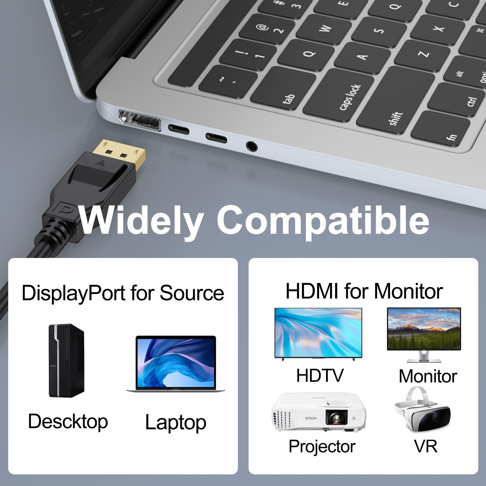 URELEGAN 4K Displayport to HDMI Adapter 5-Pack, 4K UHD Not Bidirectional Display Port DP to HDMI Male to Female Port Support Video & Audio Compatible with Computer, PC, Monitor, Projector, HDTV 5