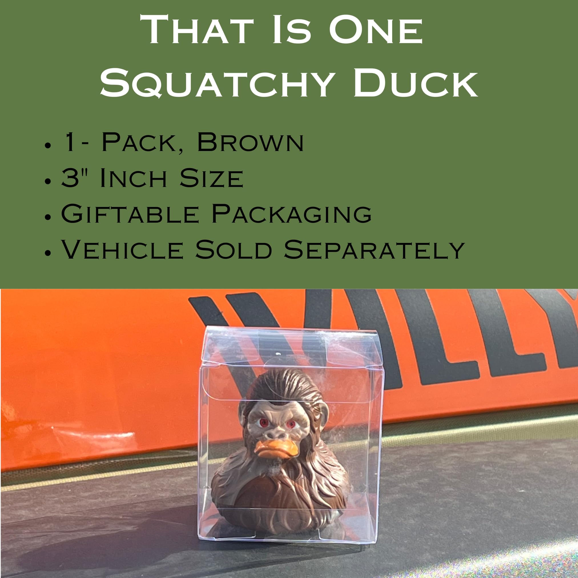Bigfoot Rubber Ducks for Jeeps - Funny Jeep Ducks for Ducking - Ford Bronco Accessories for Squatching - Bigfoot Gifts for Men Women - Sasquatch Bath Toys for Kids - 3 Inch Size (Brown, 1) 6