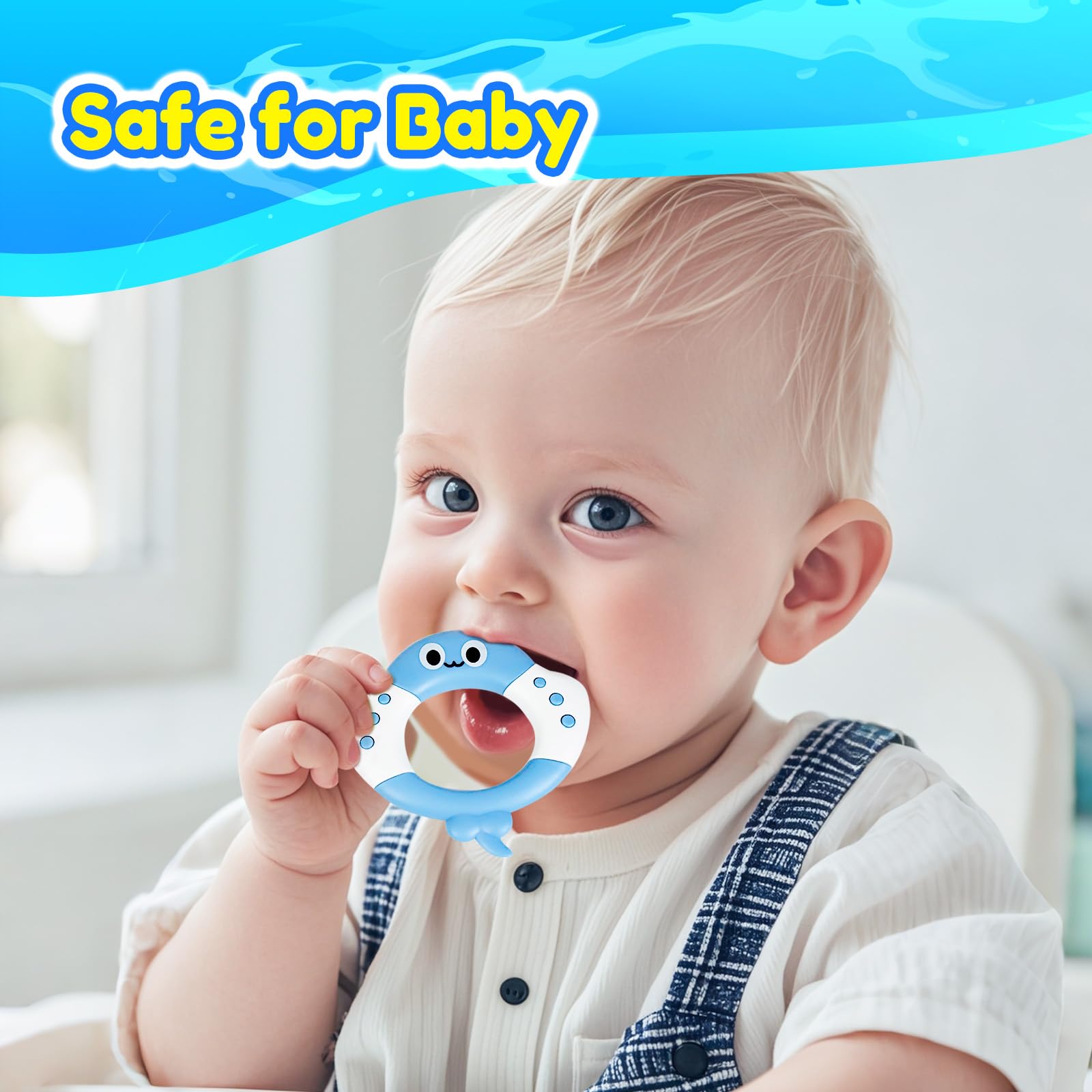 Baby Bath Toy Sprinkler, Rechargeable Turtle Bath Toys for Kids Toddlers Ages 1-3 2-4 with 5 Rings, Mold Free Bath Pool Water Spray Toys for Babies Toddlers 1-3-5, Great Birthday Gifts for Kids 5