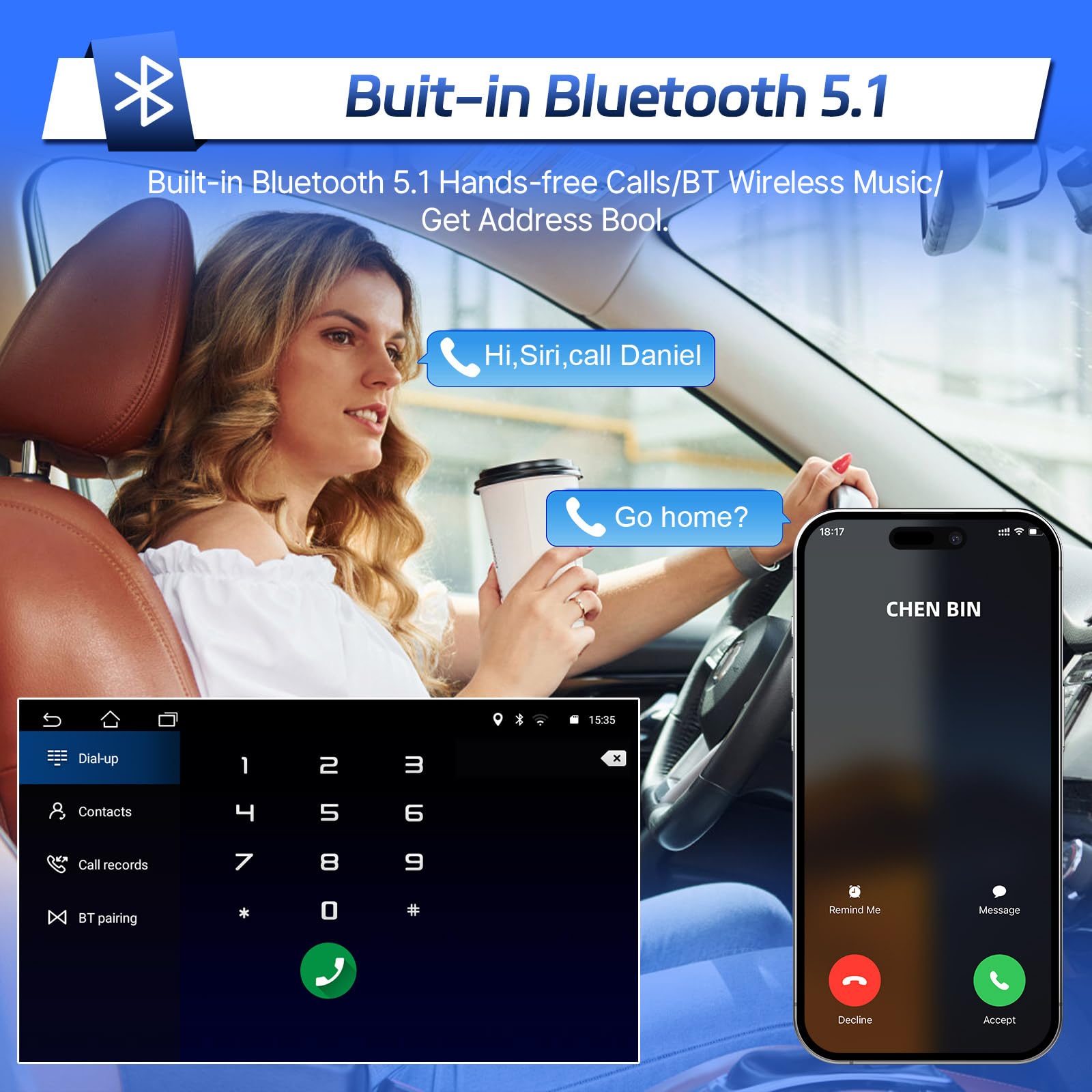 Leadfan Carplay Radio for Toyota RAV4 2006 2007 2008 2009 2010 2011 2012 Wireless Carplay Android Auto,9 inch Touchscreen for RAV4 Head Unit Bluetooth GPS Navi WiFi SWC+AHD Backup Camera 5