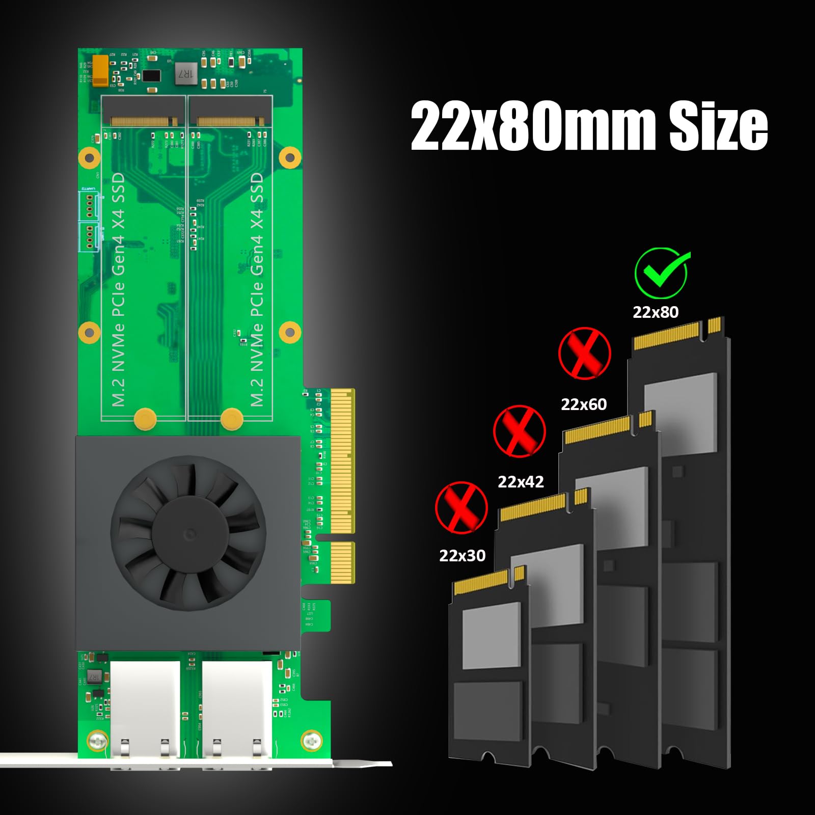 GLOTRENDS ST5116 Dual M.2 PCIe Adapter with 2 x 10Gb RJ45 Port, PCIe 4.0 X8 Interface, Support PCIe Bifurcation, Setup Soft M.2 NVMe RAID via OS Tool 6