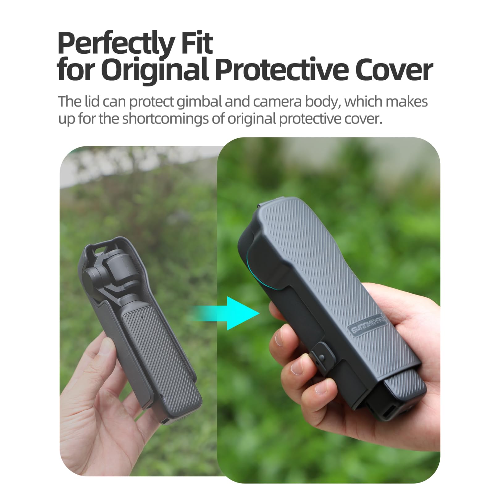 Pocket 3 Lens Cap Sunshade Cover, Gimbal Lens Screen Protective Case Compatible with DJI OSMO Pocket 3 Handheld Camera 4