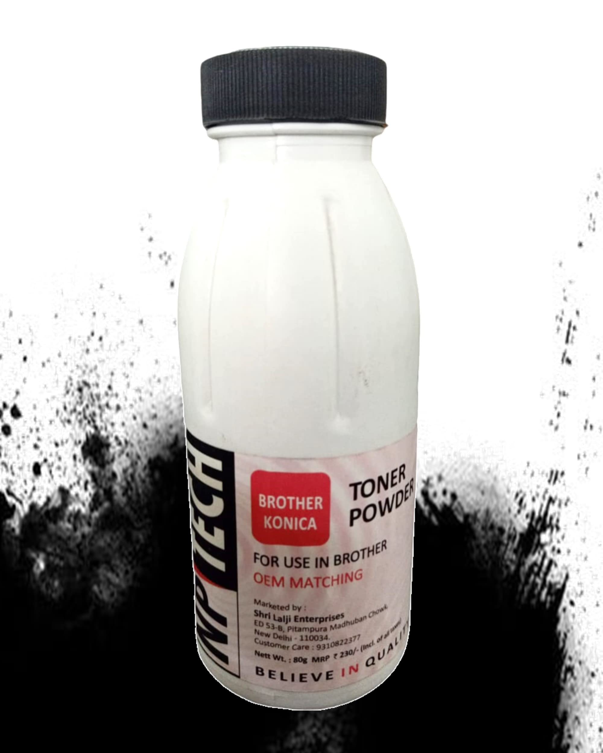 NP TECH Premium Black Toner Powder for Brother Konica and Kyocera Cartidges | No Printer Damage | 100% Lifetime and 5% Coverage (Pack of 3) 3