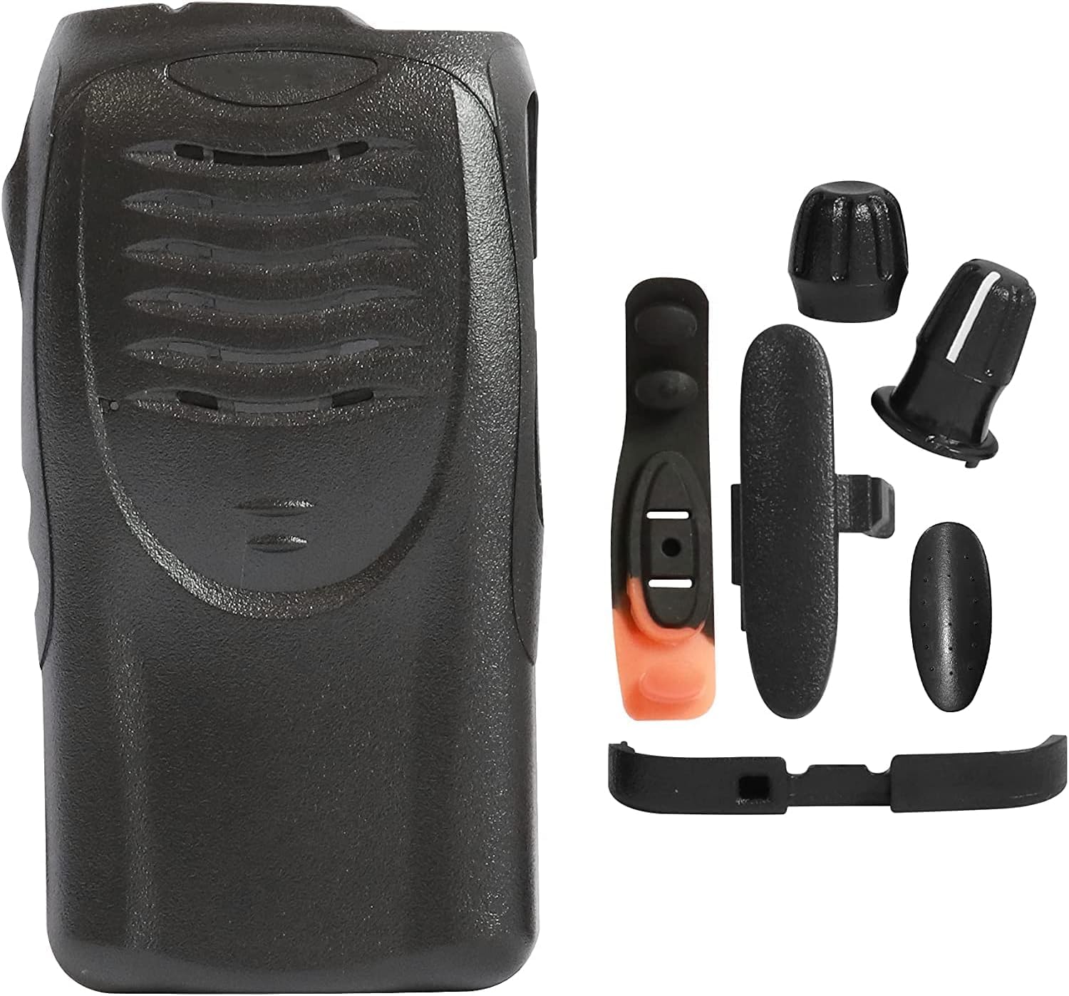 Front Housing Replacement Kit for TK-2160 TK-3160 Two-Way Radios, No Keypad, Black Front Case with Knobs, PTT Button Pad & Jack Cap (Repair Parts) 1