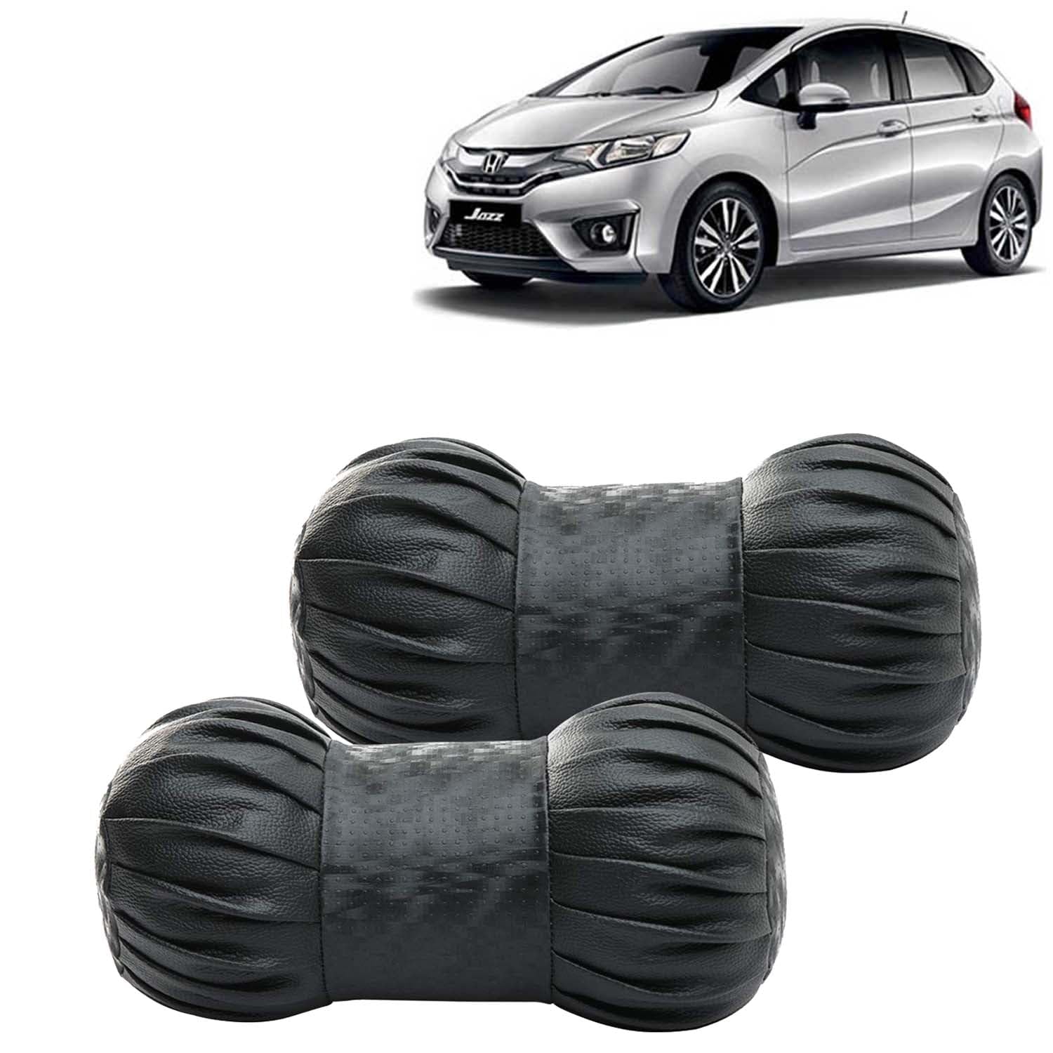 Kingsway Dumbbell Shape Neck Rest Car Cushion for Morris Garages (MG) Hector 2019 Onwards, Leatherette, Beige, Set of 2 Piece 1