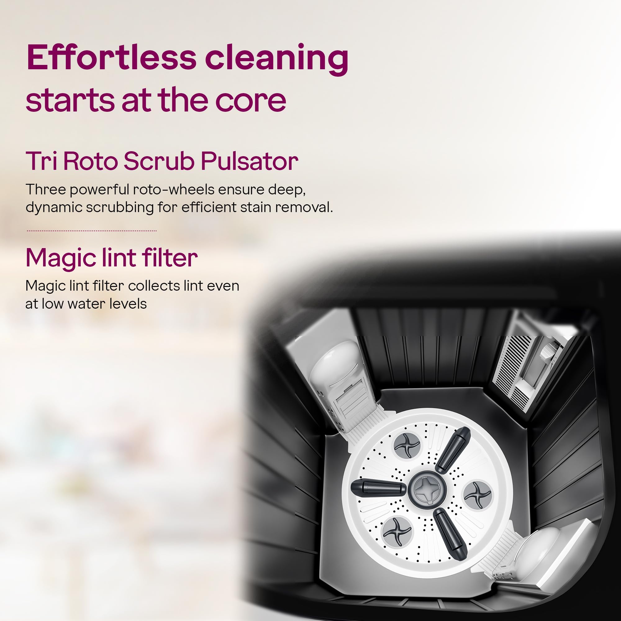 Godrej 10 Kg 5 Star, Tri-Roto Pulsator Ensure Powerful Scrub & Stain Removal, 370 W PowerMax Wash For Heavy Laundry, Semi Automatic Top Load Washing Machine (WSEDGE NEO 100 5.0 PB3 SLGR, Slate Grey) 4