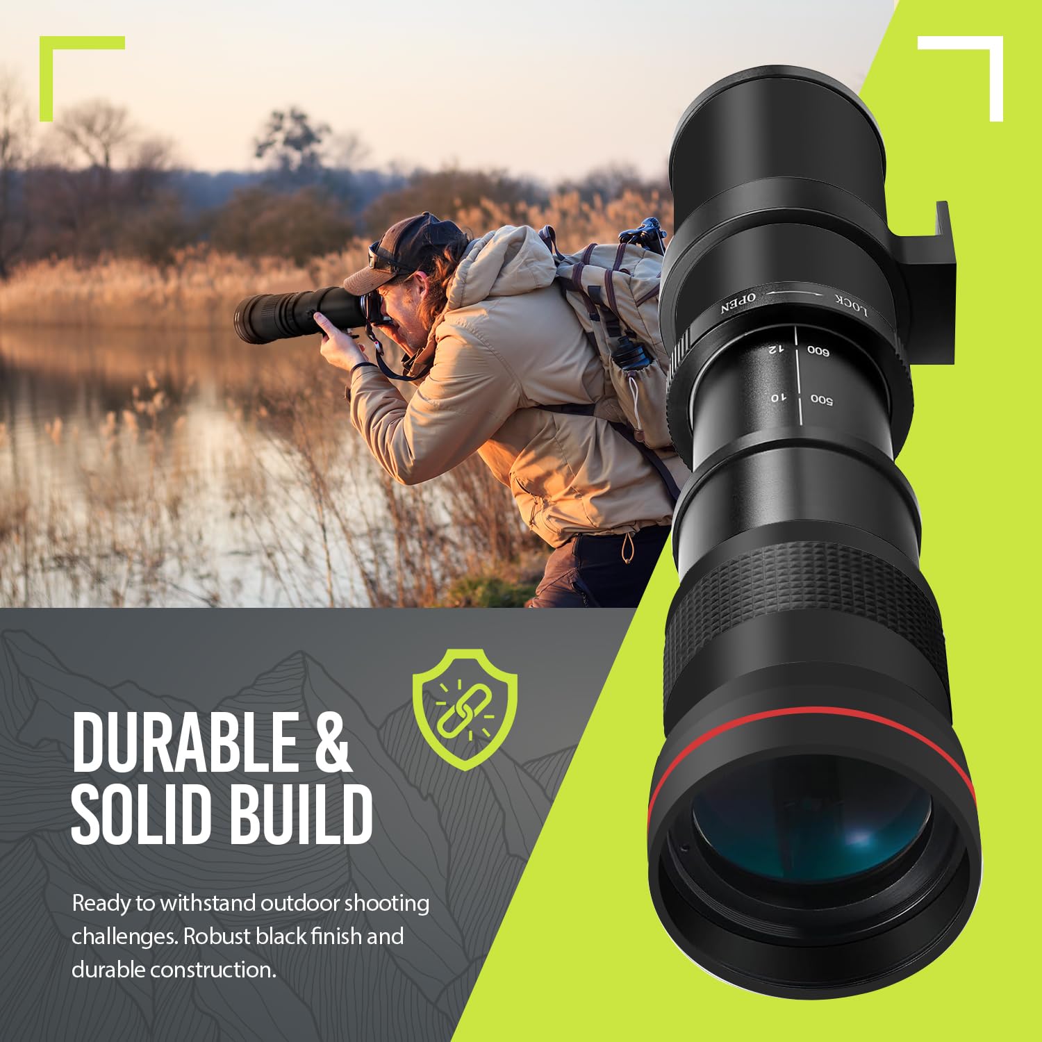 High-Power 420-1600mm f/8 Manual Telephoto Lens for Nikon Z5, Z6, Z6 II, Z7, Z7 II, Z8, Z9, Z30, Z50, Zf, Zfc Mirrorless Cameras 6