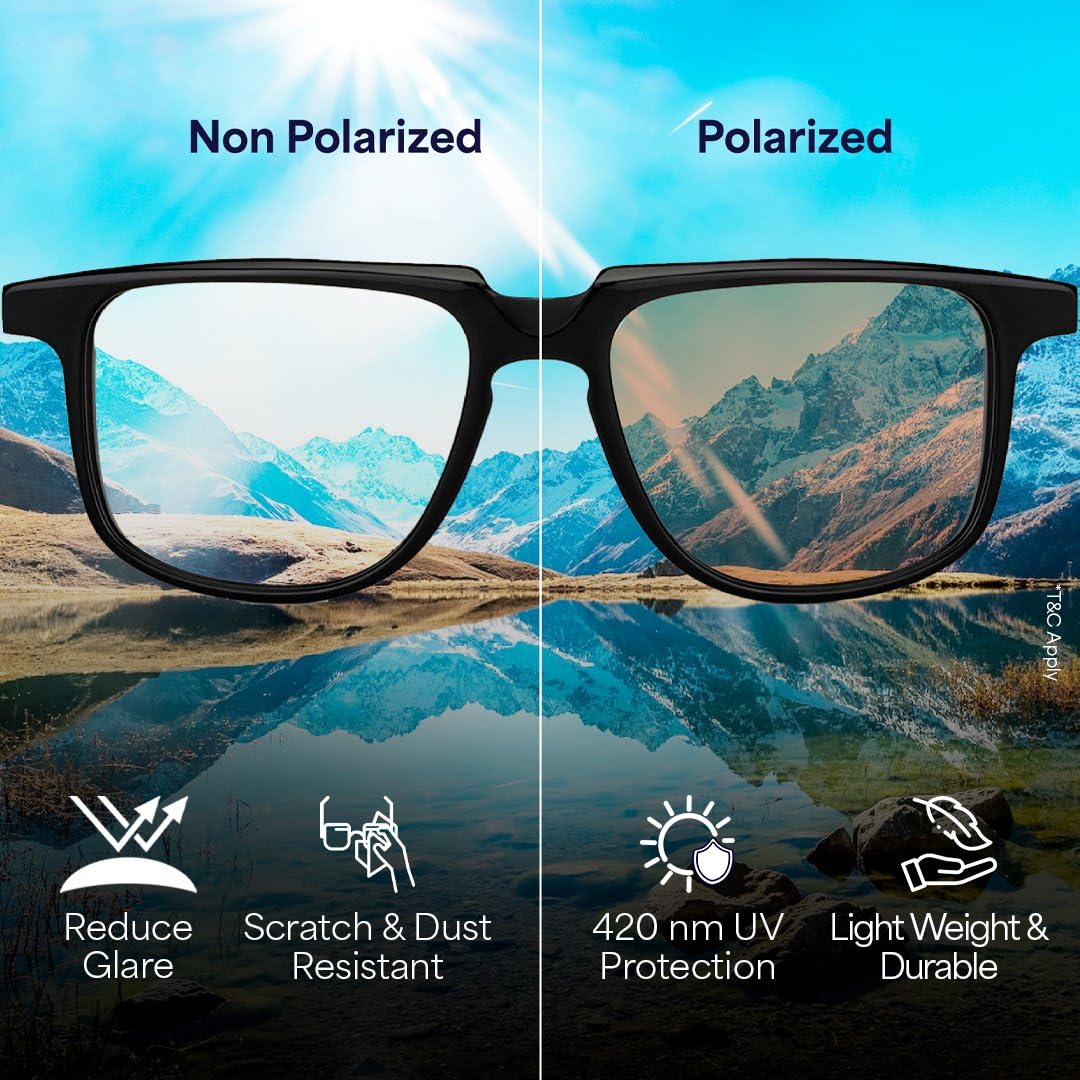 VINCENT CHASE EYEWEAR By Lenskart | Full Rim Wayfarer Branded Latest and Stylish Sunglasses | Polarized and 100% UV Protected | Men & Women | Large | VC S13973 Blue Frame/Lens Grey - Pack of 1 6
