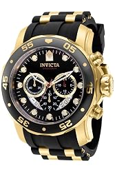 Invicta Men's 37229 Pro Diver Quartz Chronograph Blue, Red Dial Watch 3