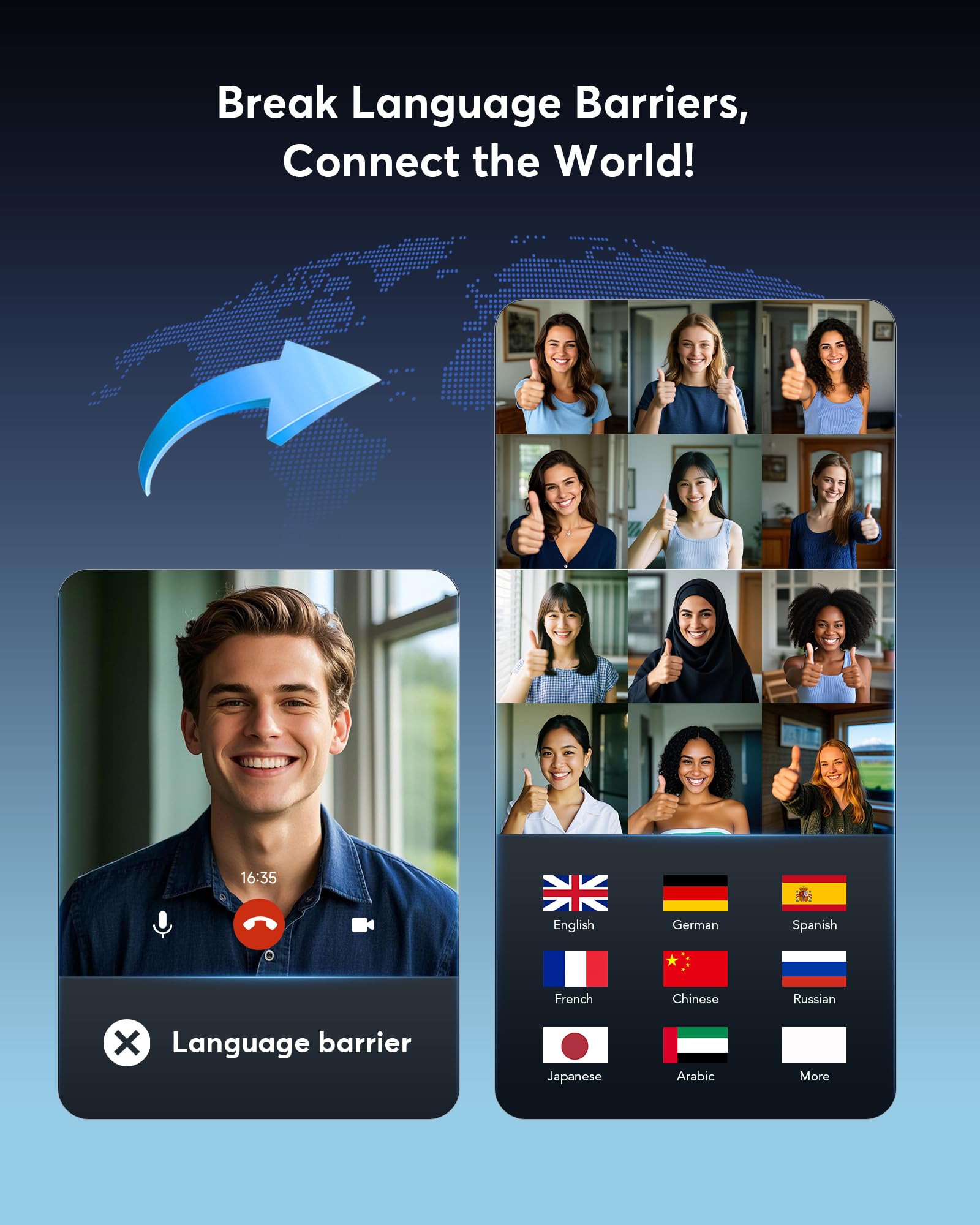 AI Translation Earbuds Real Time, 3-in-1 Translator Earbuds Audifonos Traductores Inglés Español, 144 Languages & Accents, Open Ear Wireless Ear Buds Bluetooth with Charging Case fit iOS & Android 4