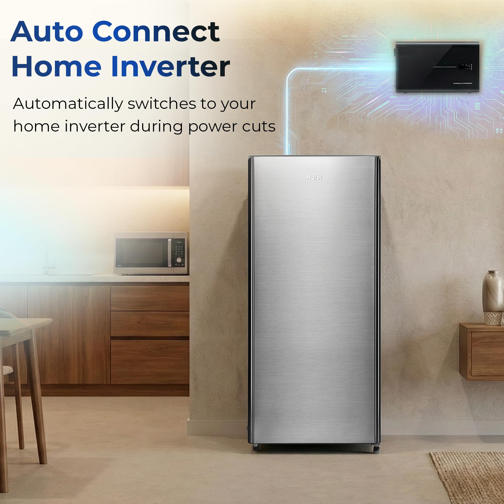 Haier 190 L 2 Star Direct Cool Single Door Refrigerator with Fast Ice Making, Easy Clean Back, Large Vegetable Box (HED-202TMSA-N, Moon Silver, 2026 Model) 4