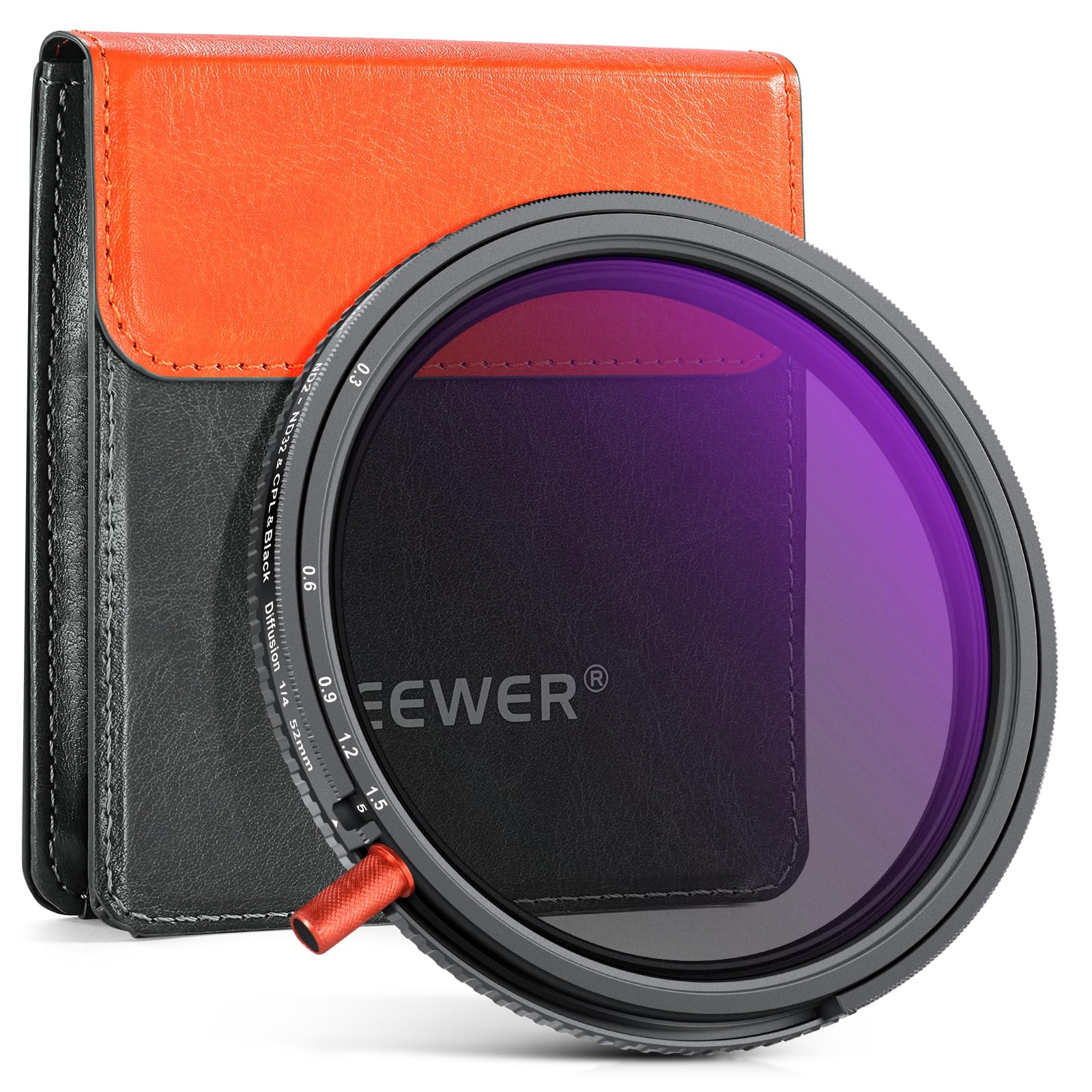 NEEWER 52mm 3 in 1 Variable ND + CPL + Black Diffusion 1/4 Lens Filter 1
