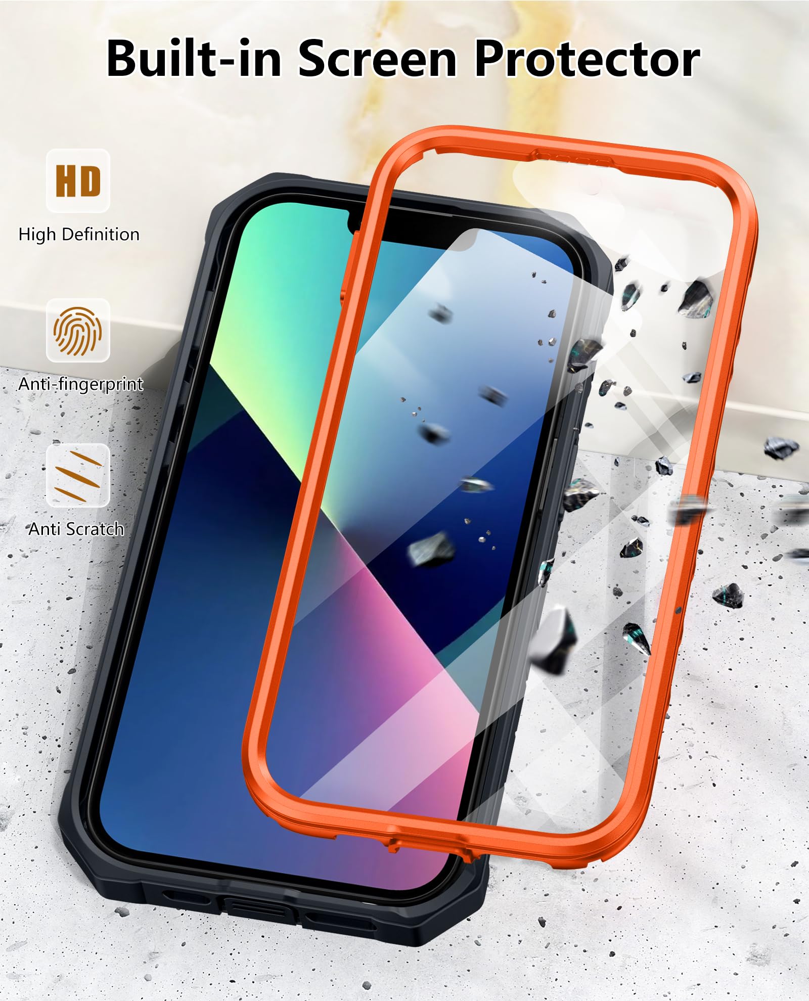 for iPhone 13/14/15 Phone Case: for iPhone 16e Protective Cover with Belt Clip Holster | Durable Dual-Layer Design with Built-in Kickstand | Heavy Duty Military Grade Hard Protection Shock Proof 6