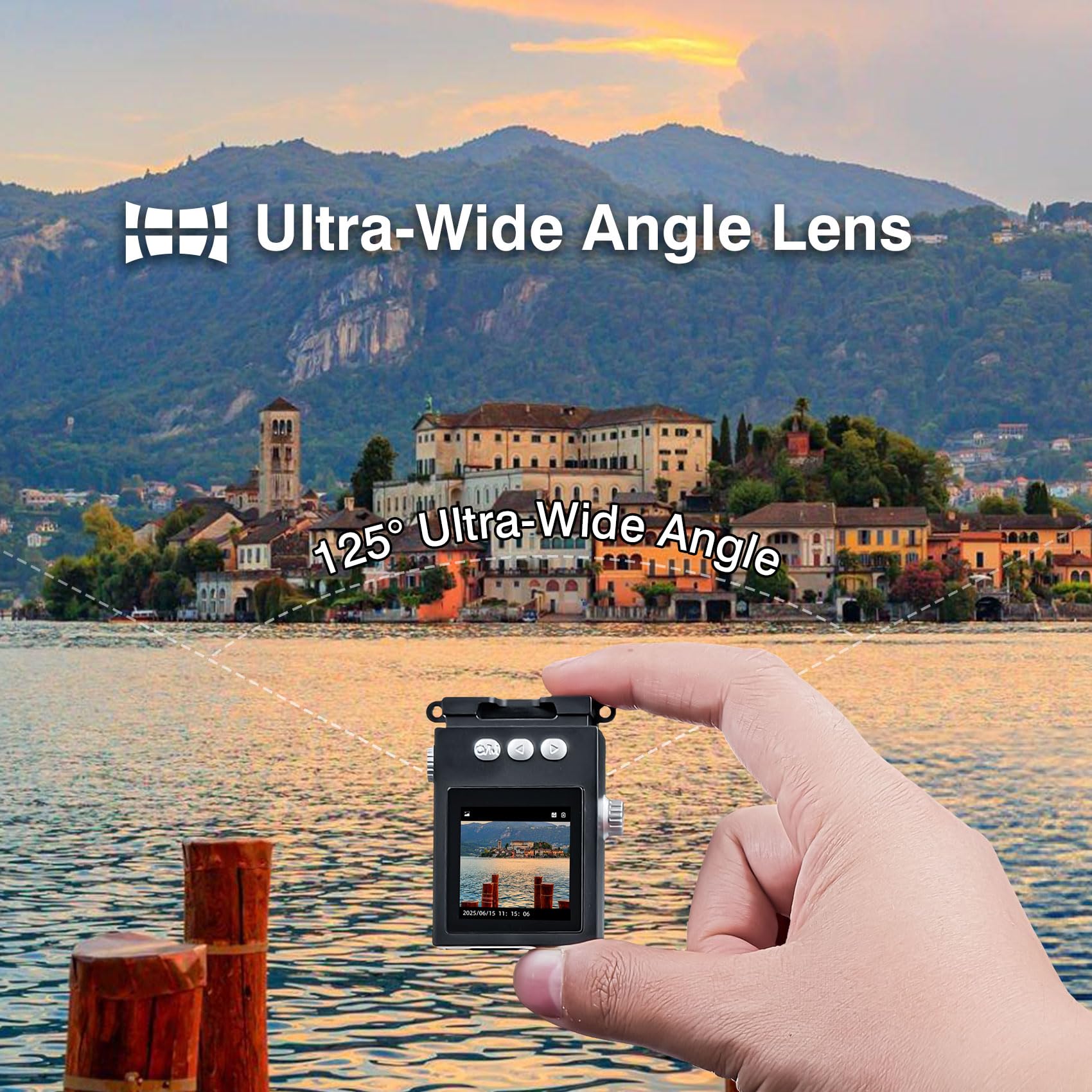 Digital Camera with 1.3 in LCD Screen 1080P 32GB Card Monoreflexes Shaped CMOS Compact Portable Video Recorder Easy to Operate Black 4