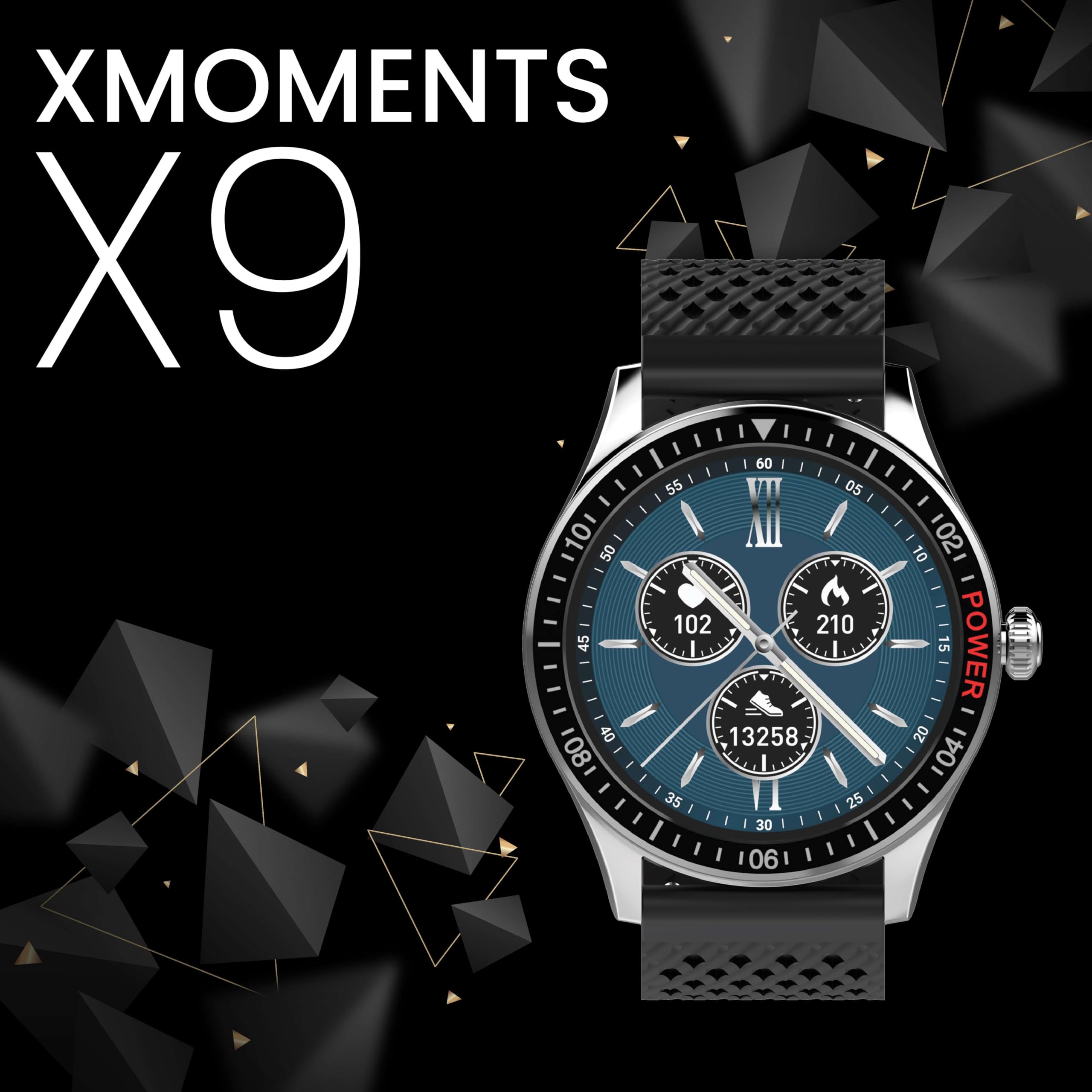XTOUCH X9 Smartwatch for Men & Women with Bluetooth Calling, Fitness Tracker, Heart Rate & Sleep Monitor, Sports Modes, Step Counter, Smart Notifications, Stylish Design (Black) 5