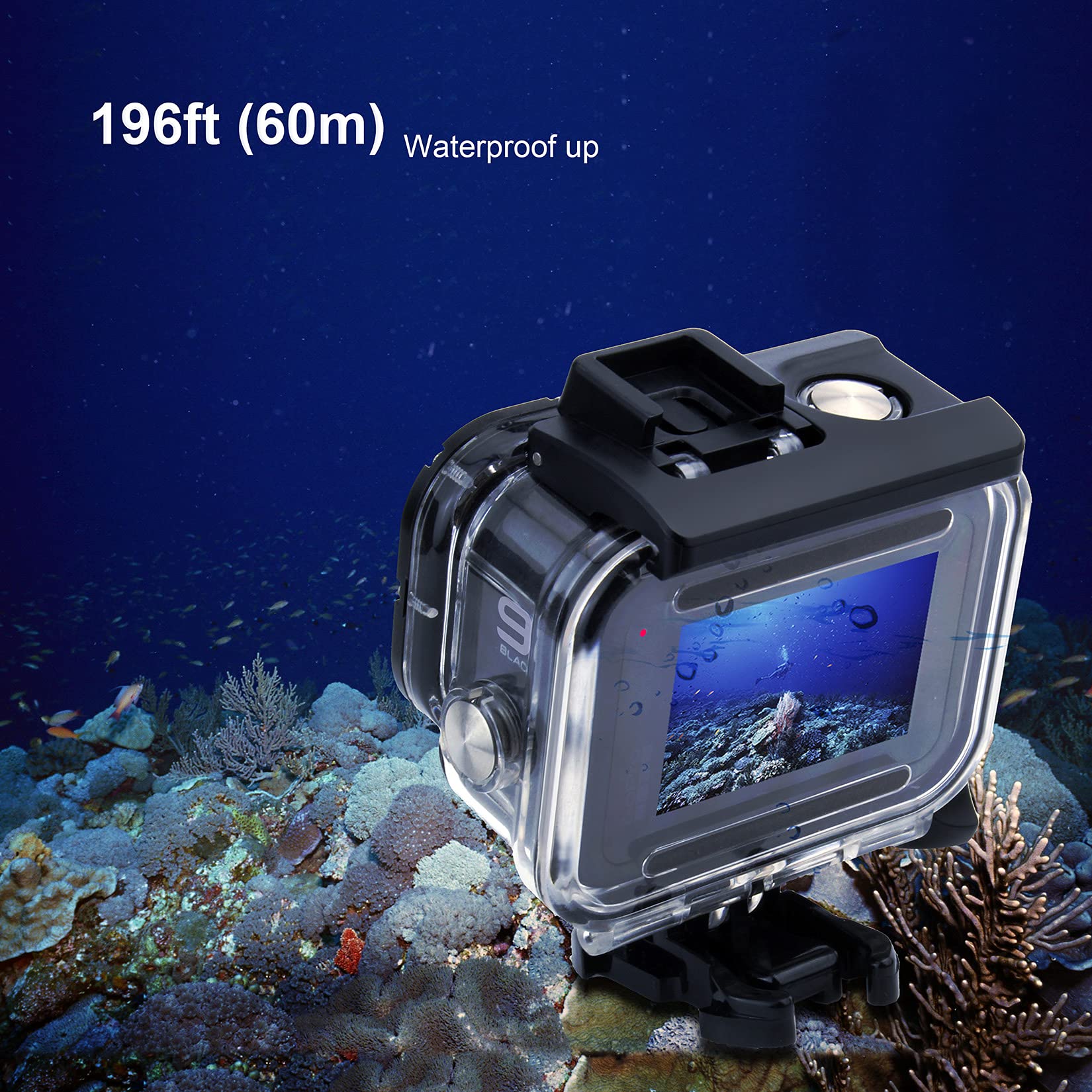 GEPULY Waterproof Housing Case with 2-Pack Backdoors Waterproof+Skeleton Cover for GoPro Hero 9 10 11 12 13 Black 6