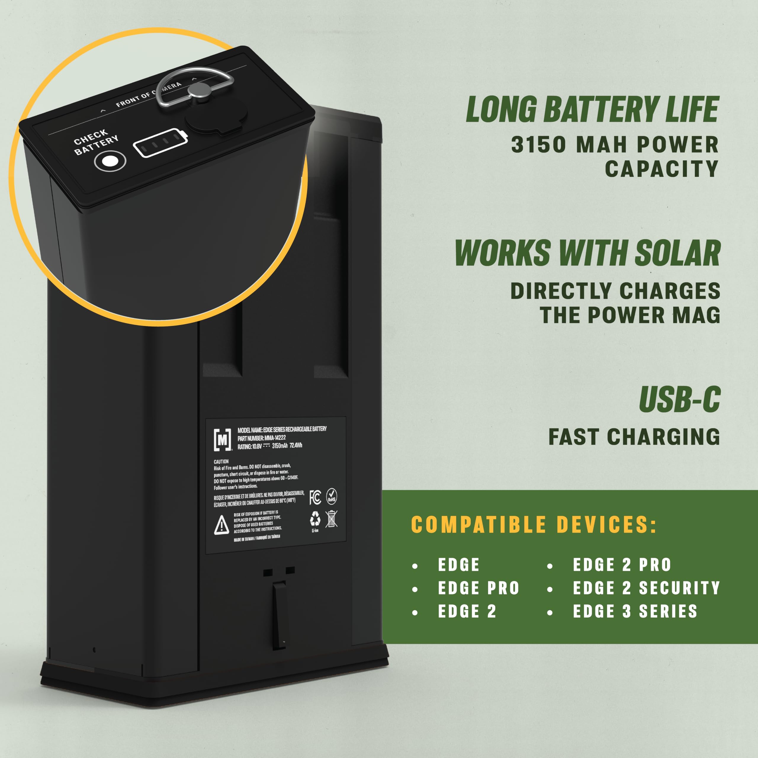 Moultrie Power Mag Plus Rechargeable Lithium-Ion Battery Pack - 2 Pack - Battery Pack for Edge Series Cameras - 6700mAh - Never Buy AA Batteries Again 3