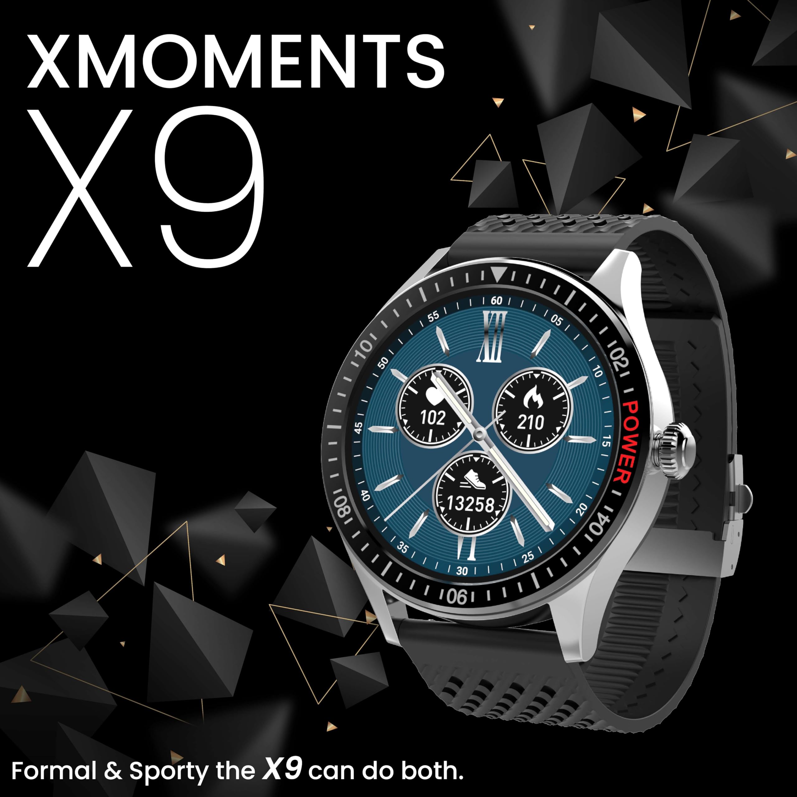 XTOUCH X9 Smartwatch for Men & Women with Bluetooth Calling, Fitness Tracker, Heart Rate & Sleep Monitor, Sports Modes, Step Counter, Smart Notifications, Stylish Design (Black) 6
