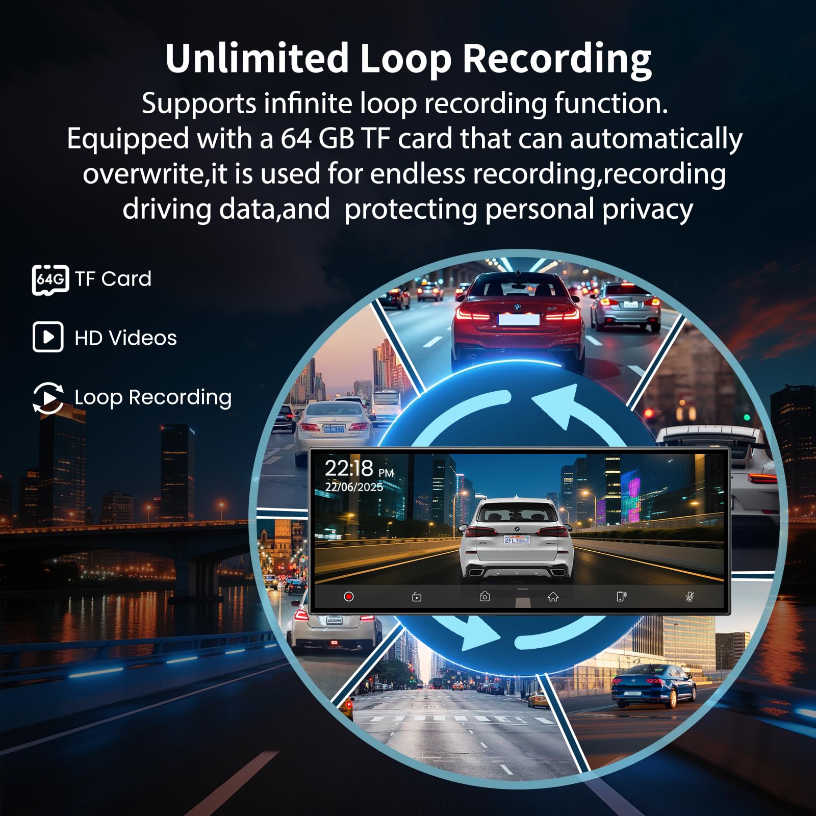Largest 11.5 inch Wireless CarPlay Screen for Car, A-pple CarPlay & Android Auto HD Touchscreen with 4K Dash Cam/1080P Backup Camera/Navigation/Bluetooth/Voice Control/FM/Mirror Link,for All Vehicles 6