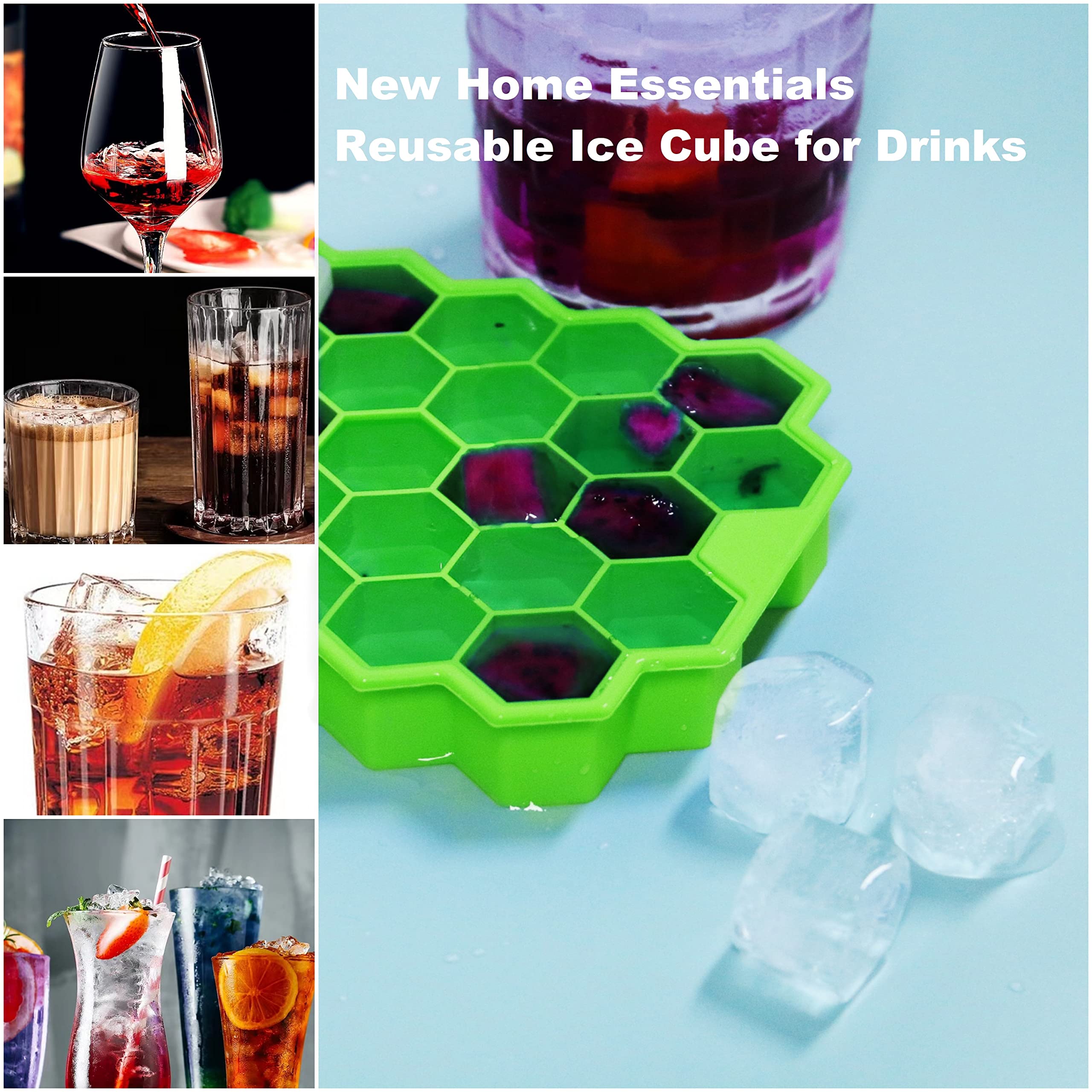 Ice Cube Trays for Freezer with Lid-37 Grid 4pcs Multicolor Silicone Ice Cube Tray with Lid for Small Ice Cube Molds,Easy-Release Reusable Ice Cube in Ice Bucket for Iced Coffee Cup 6