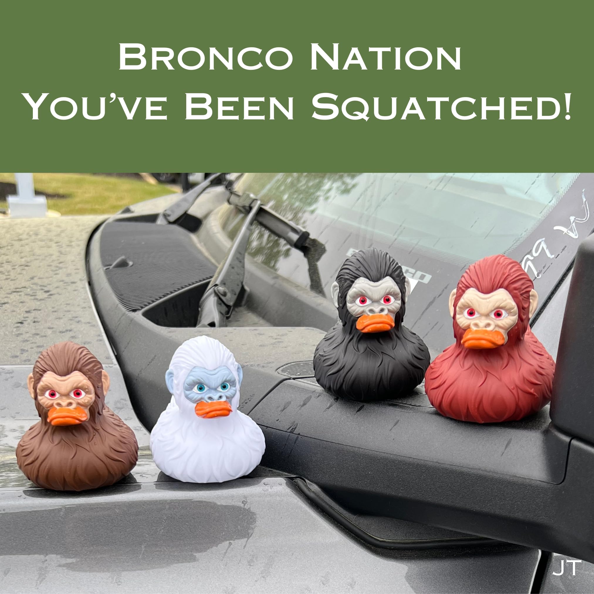 Bigfoot Rubber Ducks for Jeeps - Funny Jeep Ducks for Ducking - Ford Bronco Accessories for Squatching - Bigfoot Gifts for Men Women - Sasquatch Bath Toys for Kids - 3 Inch Size (Brown, 1) 5