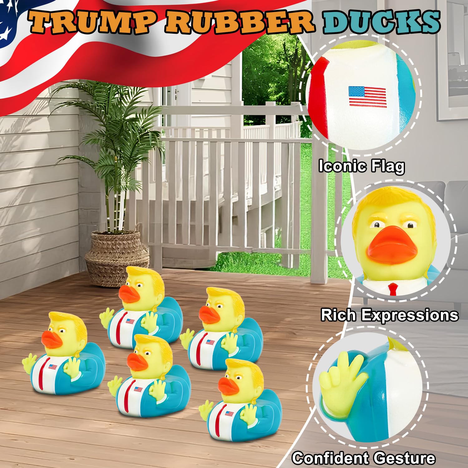 Baby Bath Toy Rubber Ducks, Squeak Ducking Funny Duckies Toy for Children Kids Baby Showers Bath Time Birthday Gifts Party Favors 4