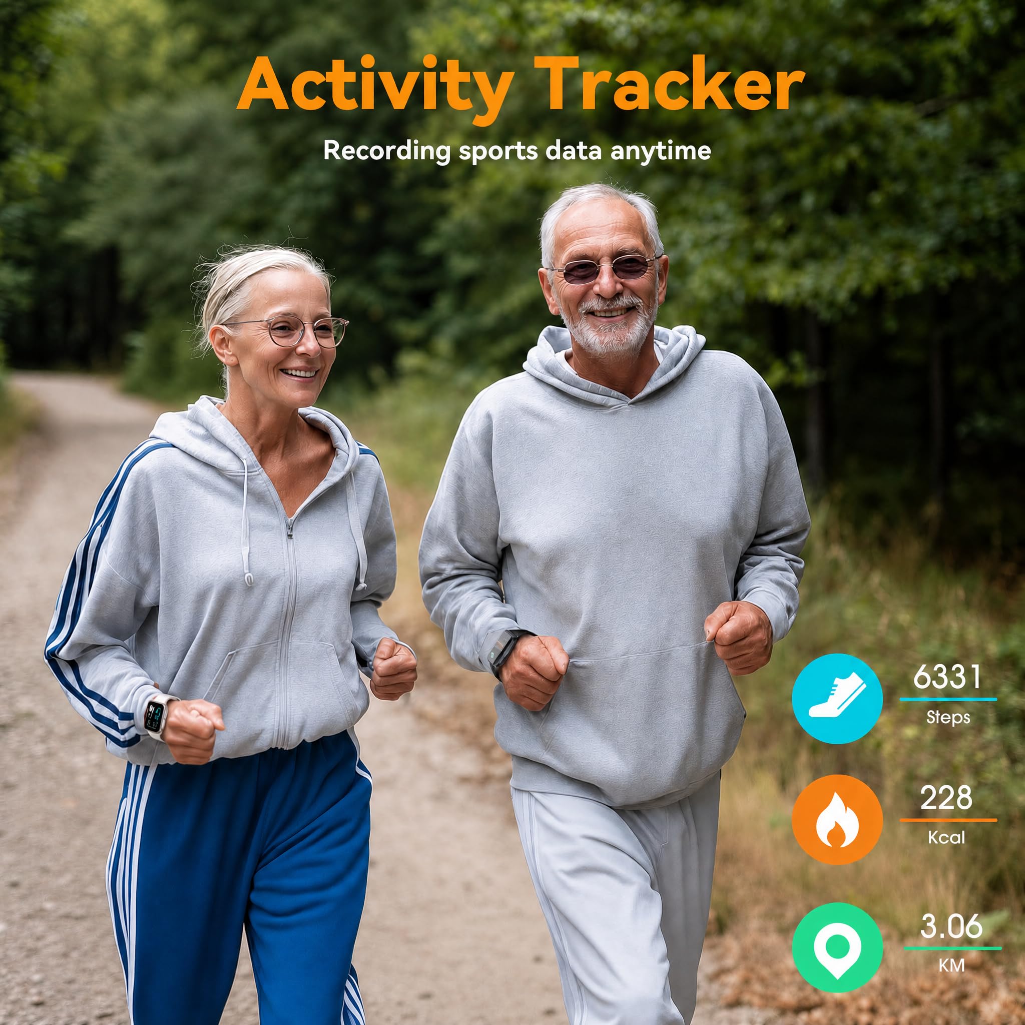 No APP No Phone Required Pedometer Watch, Senior Friendly, Step Counter 5