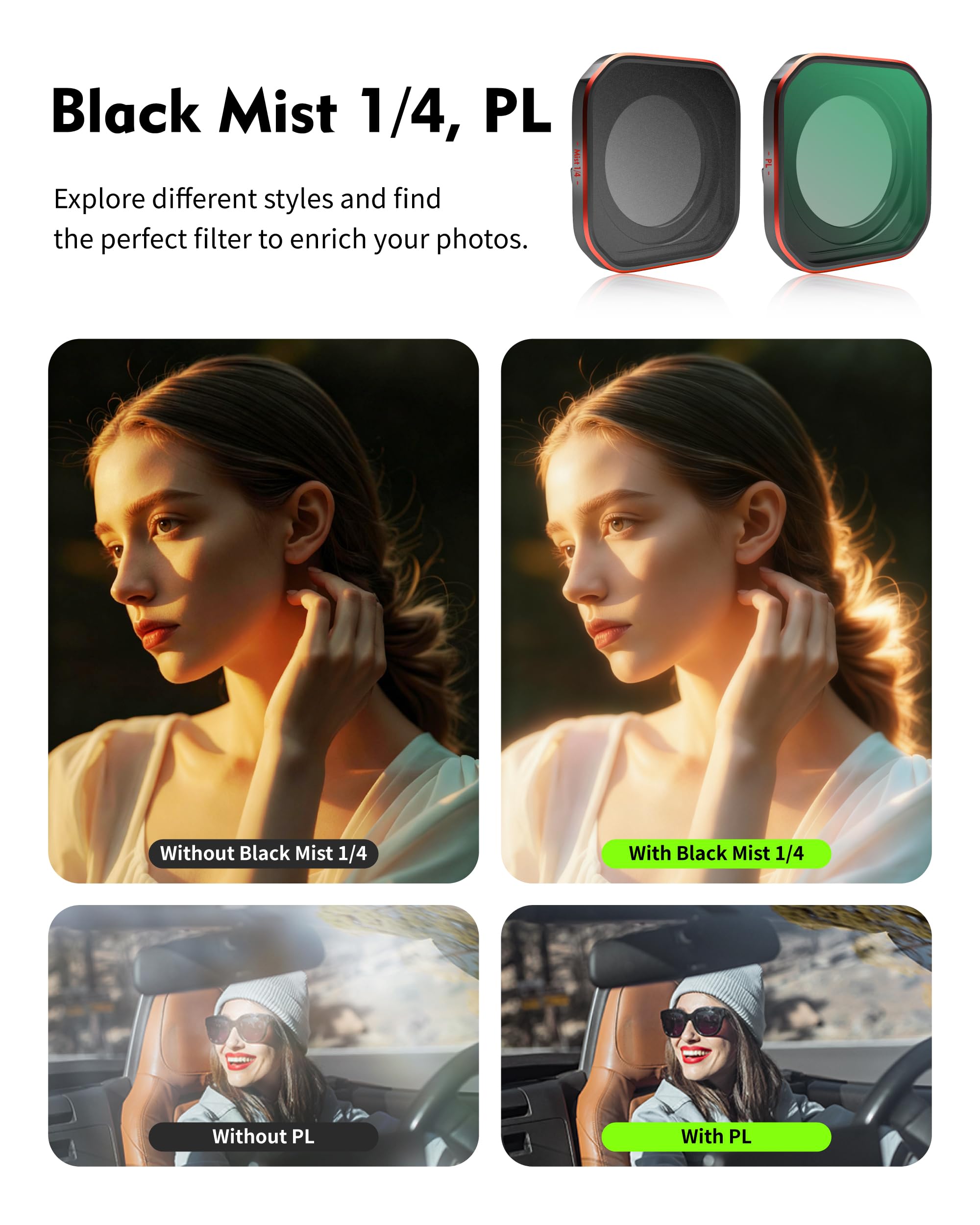 OfeooAi 4-Pack Hybrid ND/CPL Filter Set for Insta360 Ace Pro2 5