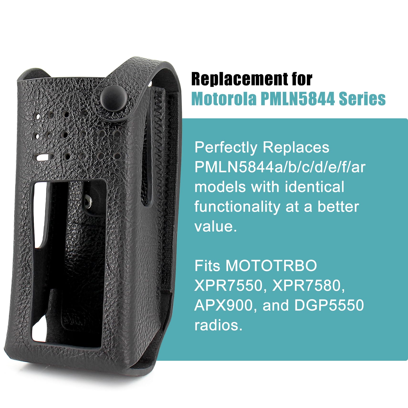 Accessoryway Replacement Motorola PMLN5844 Nylon Carry Case for XPR7550 XPR7550e XPR7580 XPR7580e DGP5550 APX900 Radio - Secure Belt Loop with D-Rings, Durable & Lightweight (3" Fixed Loop, Black) 3