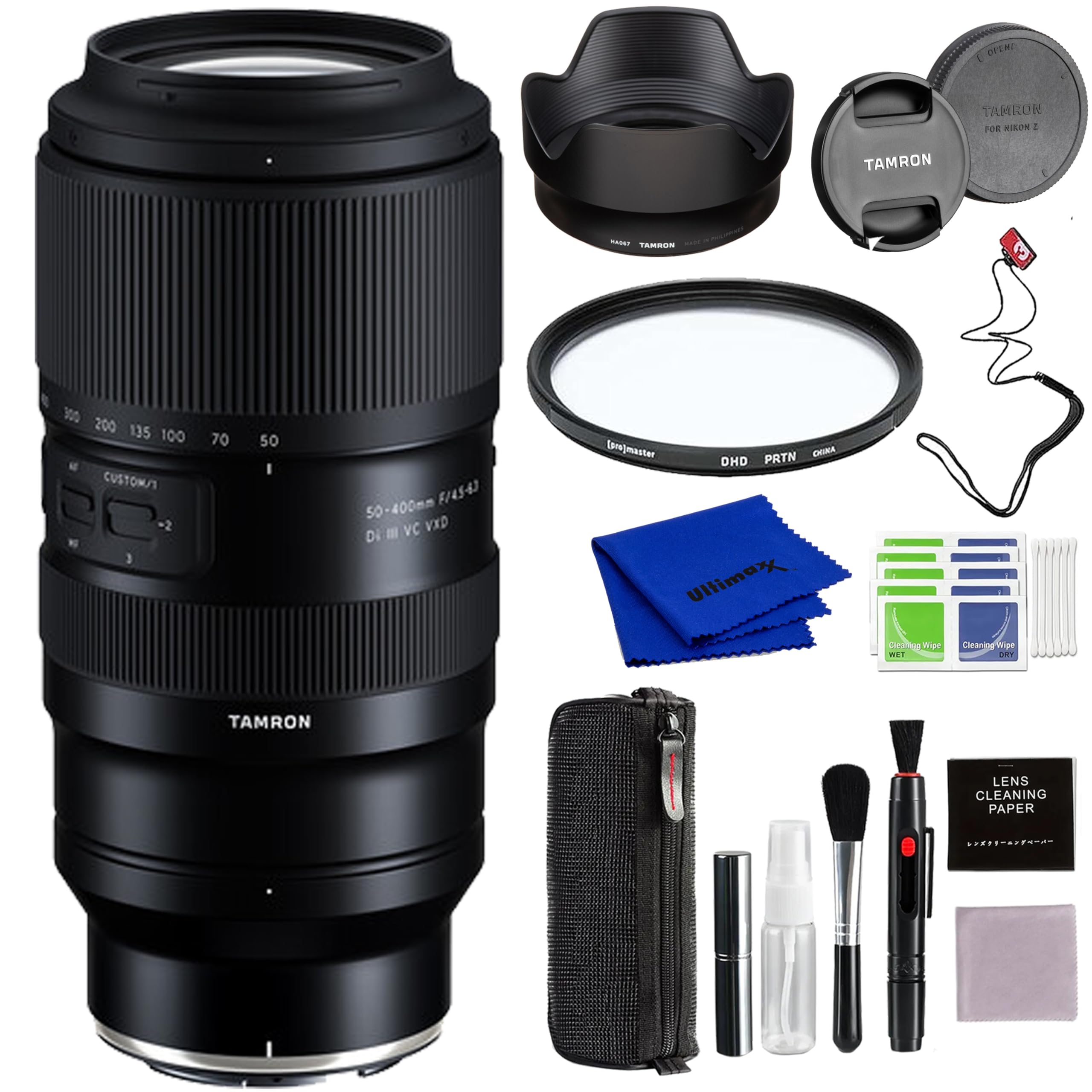 Tamron 50-400mm f/4.5-6.3 Di III VC VXD Lens (Nikon Z) with Pixel Advance Accessories and Travel Bundle | AFA067Z-700 | Tamron 50-400mm Lens 1