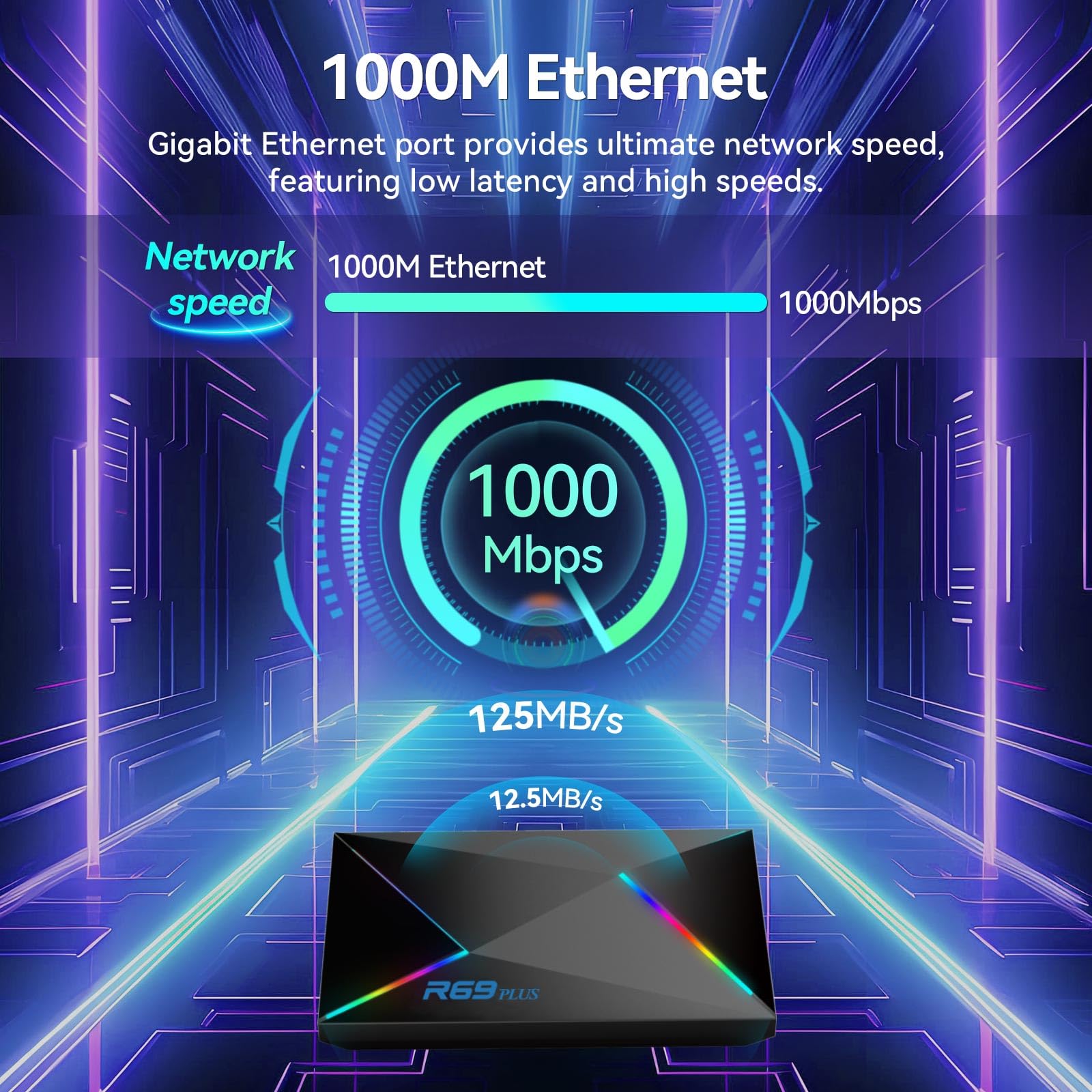 EASYTONE Android 14 TV Box 2026, Android TV Box 14.0 4GB RAM 64GB ROM 1000M Ethernet R69 Plus Smart Box 4K 8K WIFI6 H728 Octa-core 2.4G 5.8G Dual WiFi BT5.0 USB 3.0 5