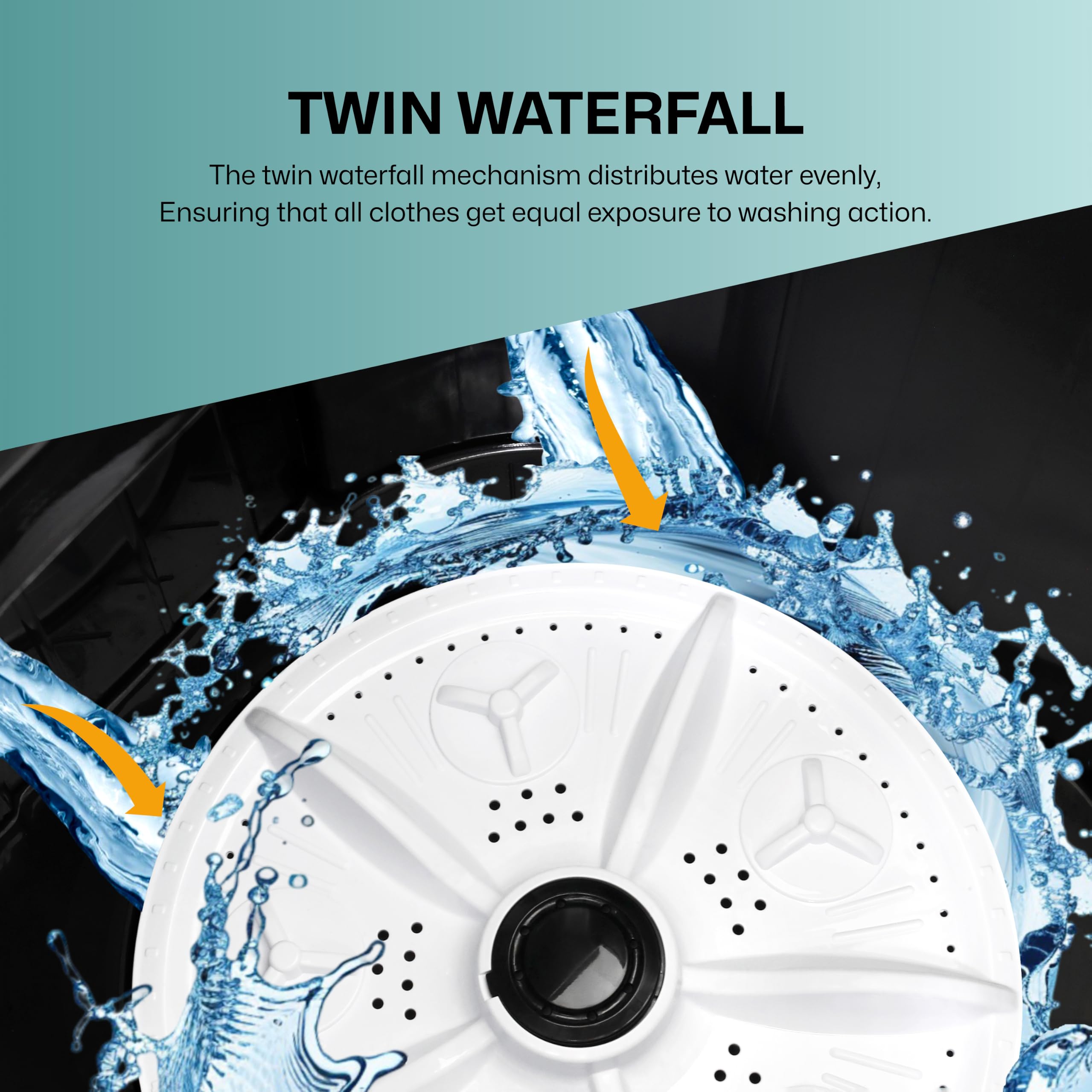 VW 7.5 kg 5 Star Aqua Spin Semi Automatic Top Load Washing Machine AquaSpin0075P (Black) 5
