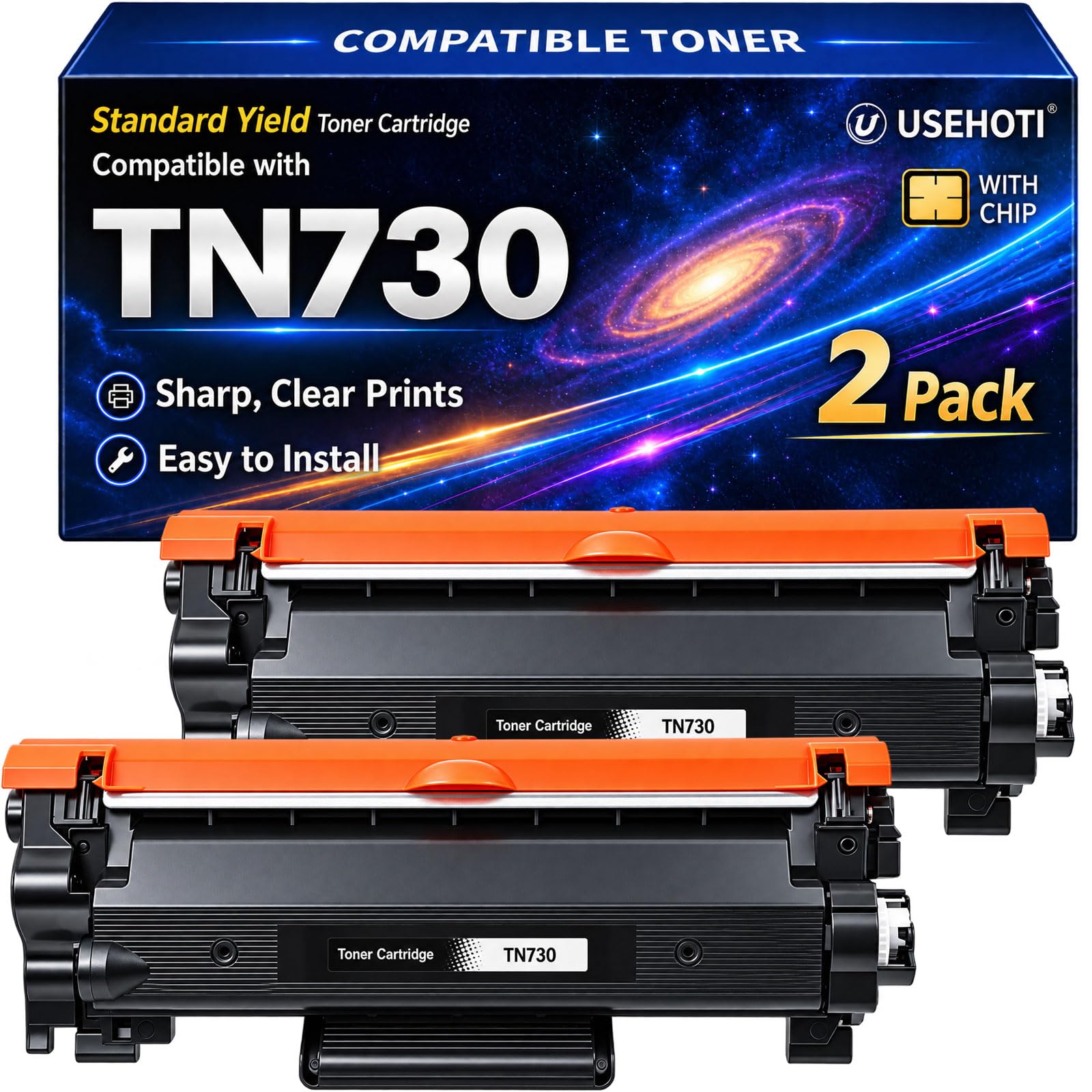 USEHOTI TN730 Toner Cartridge Compatible with Brother MFC-L2710DW, 2-Pack 1