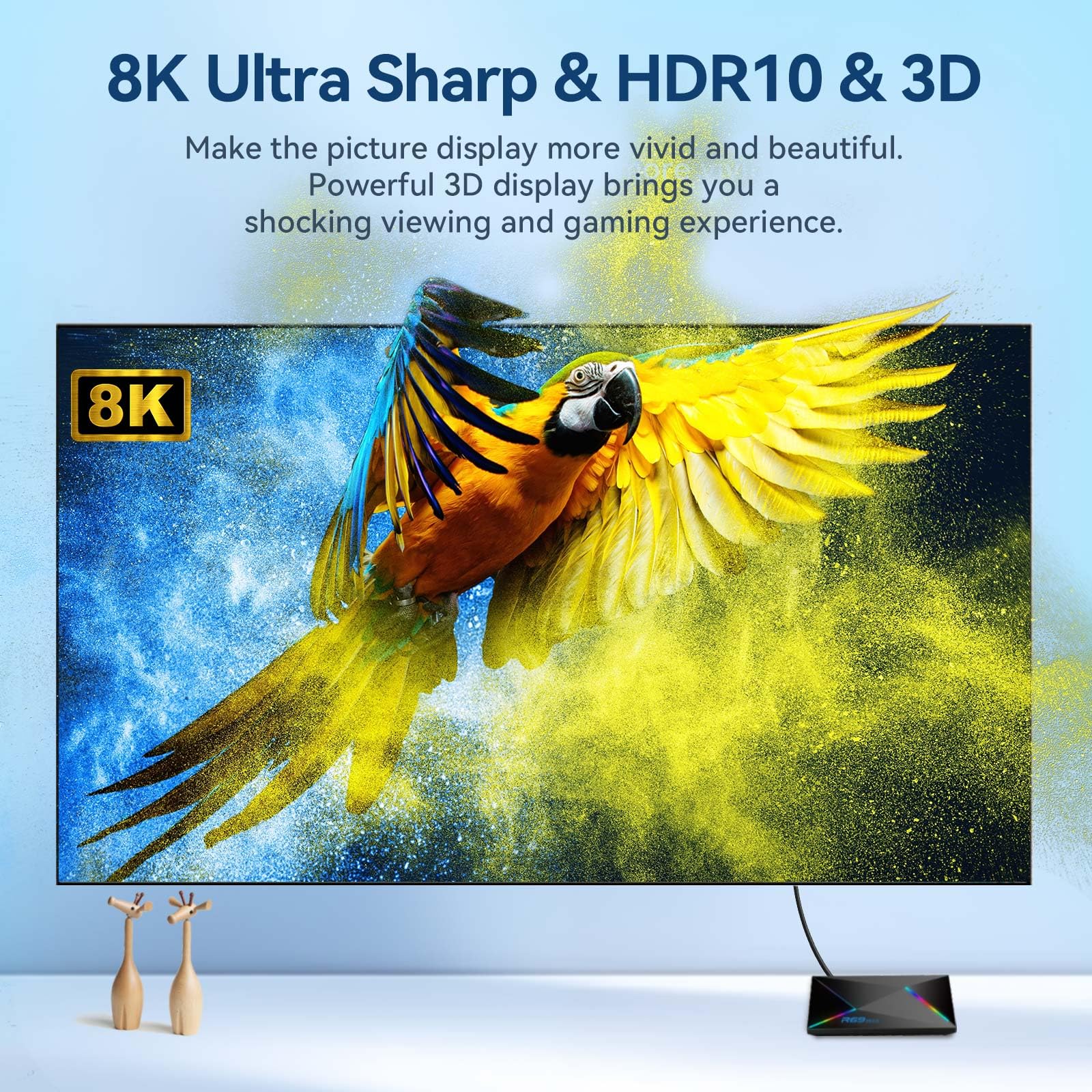 EASYTONE Android 14 TV Box 2026, Android TV Box 14.0 4GB RAM 64GB ROM 1000M Ethernet R69 Plus Smart Box 4K 8K WIFI6 H728 Octa-core 2.4G 5.8G Dual WiFi BT5.0 USB 3.0 6